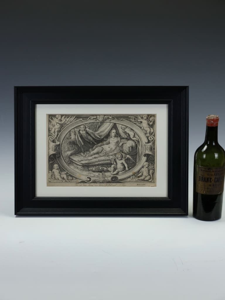 17th Century Mannerist Engraving: Venus & Cupid By Jan Saenredam (After Goltzius) photo for sale