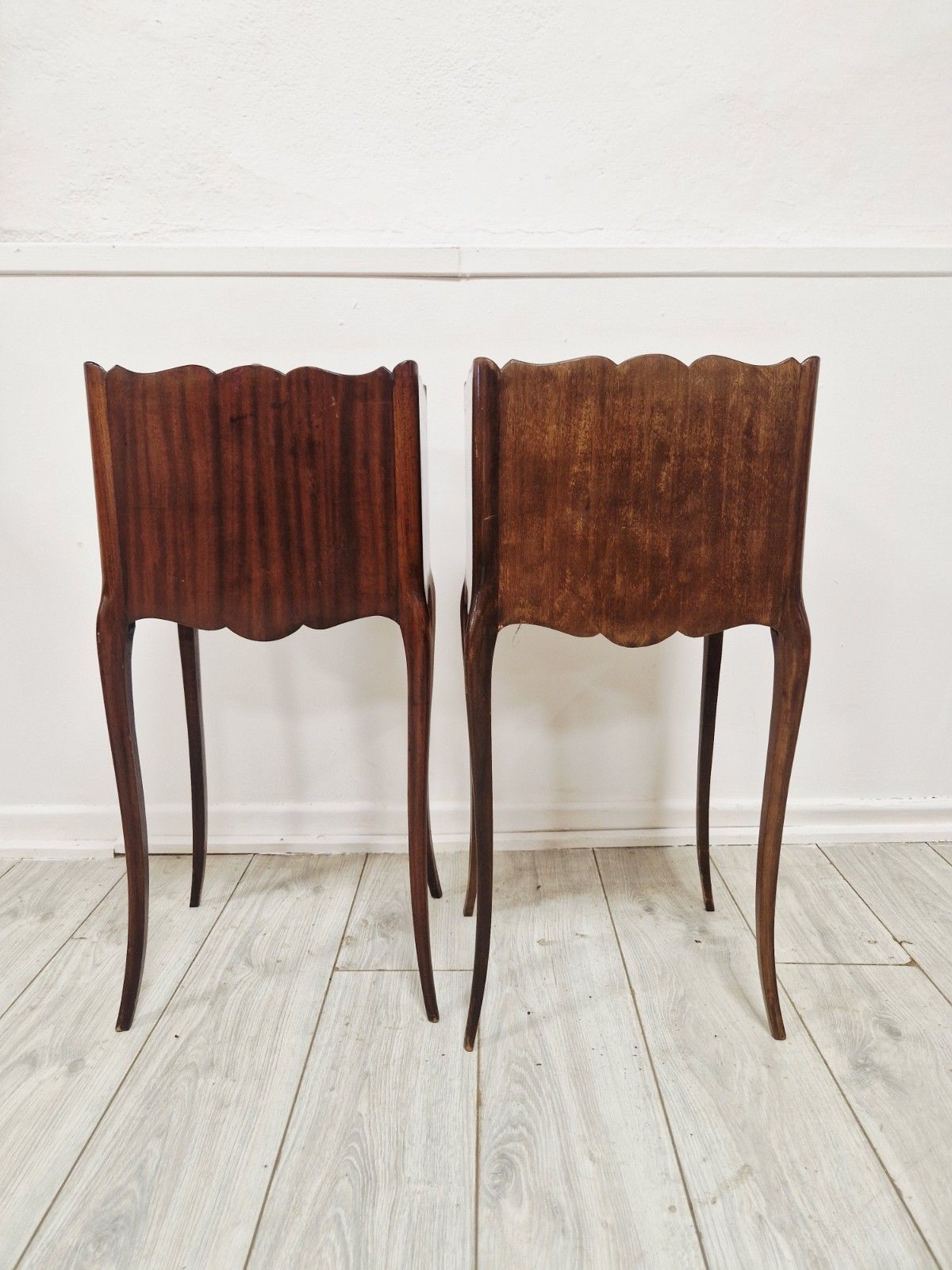 photo buy ​Pair Of Antique French Style Inlaid Bedside Vanity Tables Coiffeuses