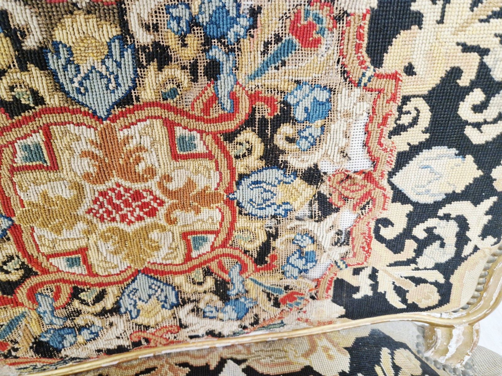 Antique French Sofa Louis XV Style With Tapestry Chateau Furniture photo furniture