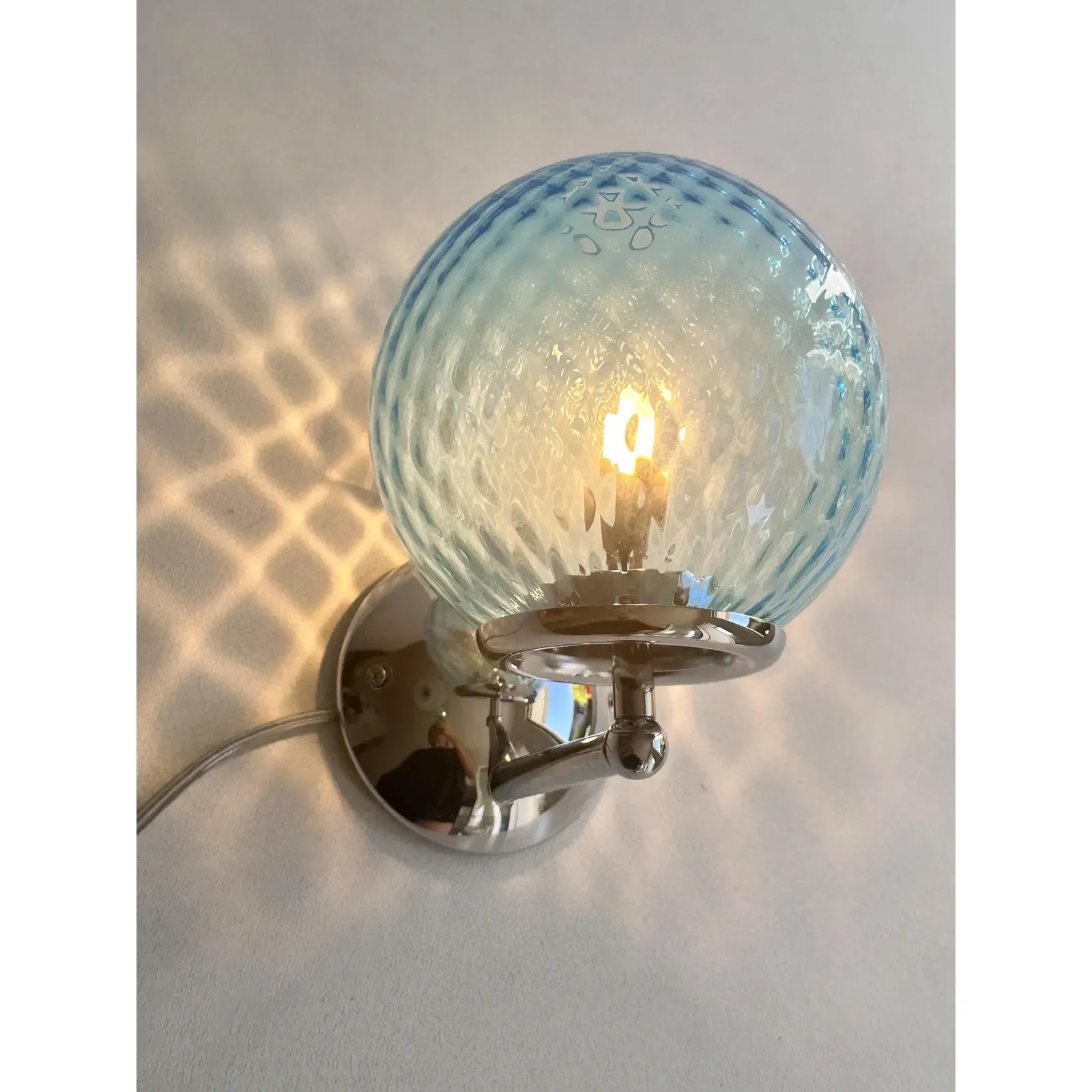 Sculptural Light Blue “Ballotton” Murano Glass Wall Sconces — Lot Of 4 photo 4442.0