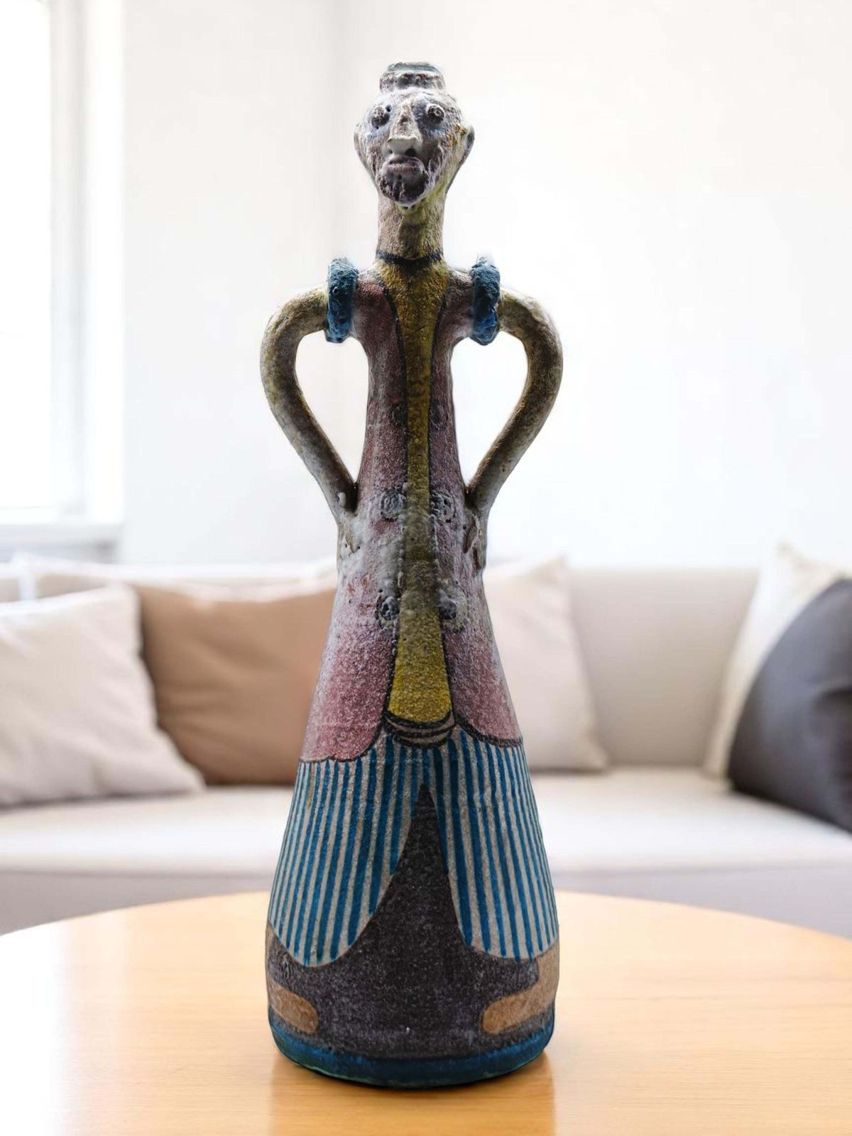 Home Decor C.A.S. Vietri Figurative Ceramic Vase With Lugs, Italy 1960s photo