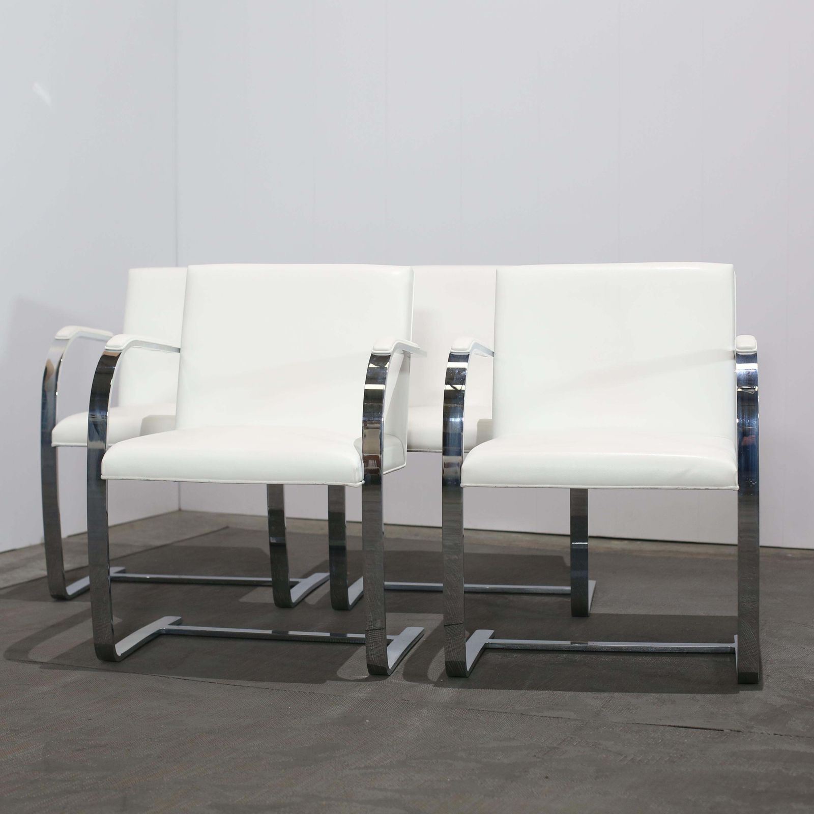 photo for sale Knoll Brno Flat Bar Side Chairs By Mies Van Der Rohe, Set Of Ten