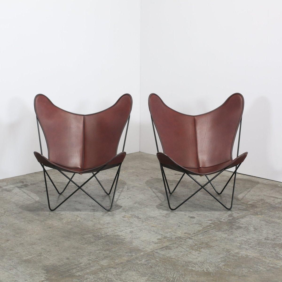 photo vintage Bkf Butterfly Chairs By Jorge Ferrari Hardoy, Set Of Two