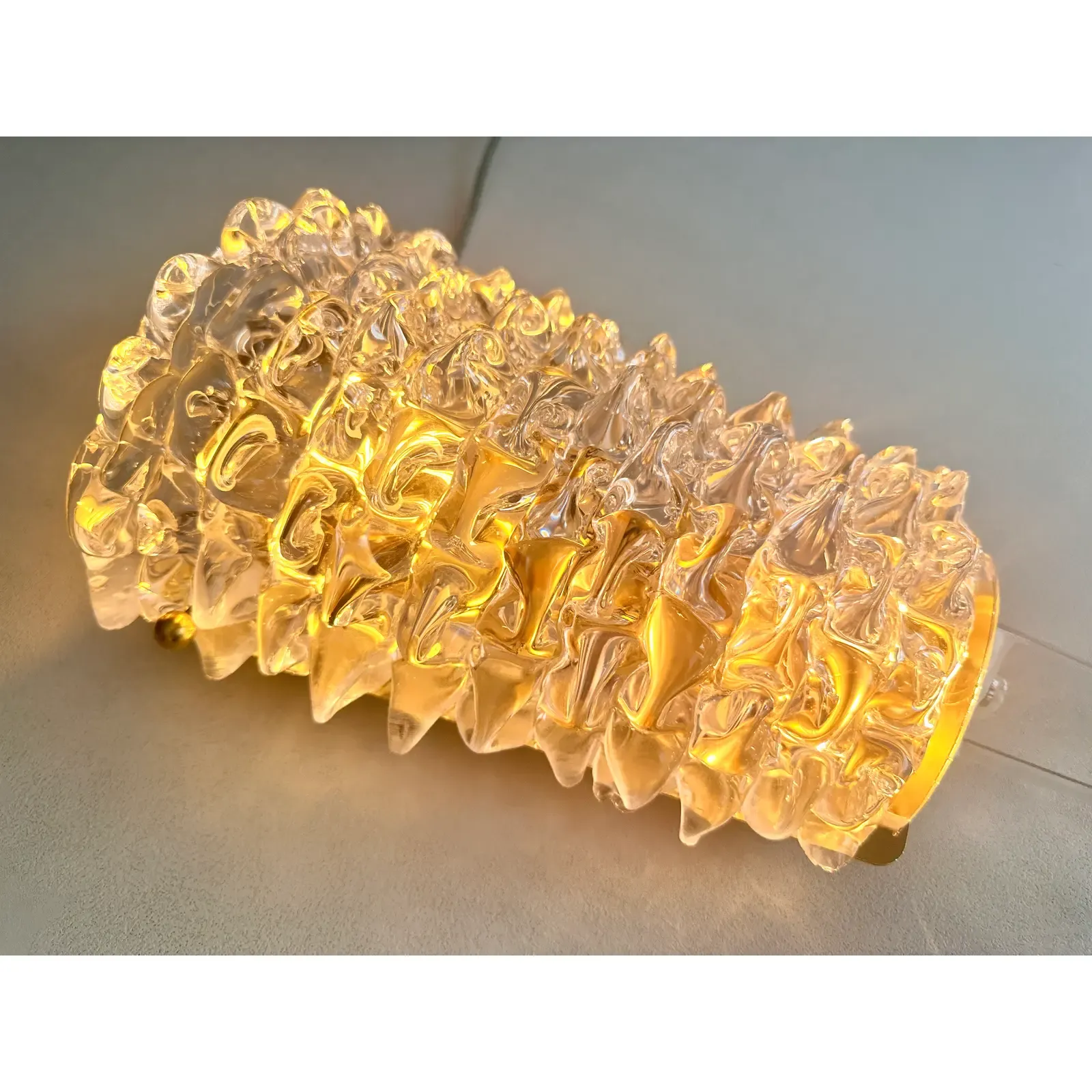 photo furniture Handcrafted Clear Rostrato Murano Glass Wall Light— Lot Of 4 Rostrato Wall Sconces