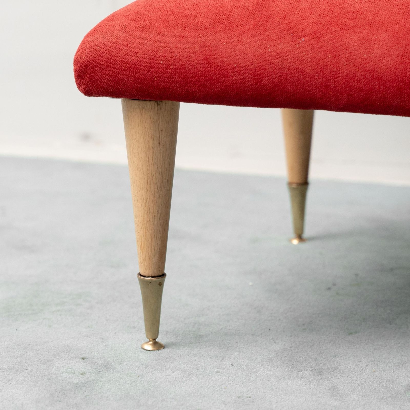 Vintage High Back Chair In Red Fabric, 1960s Design, Modern Antiques photo buy