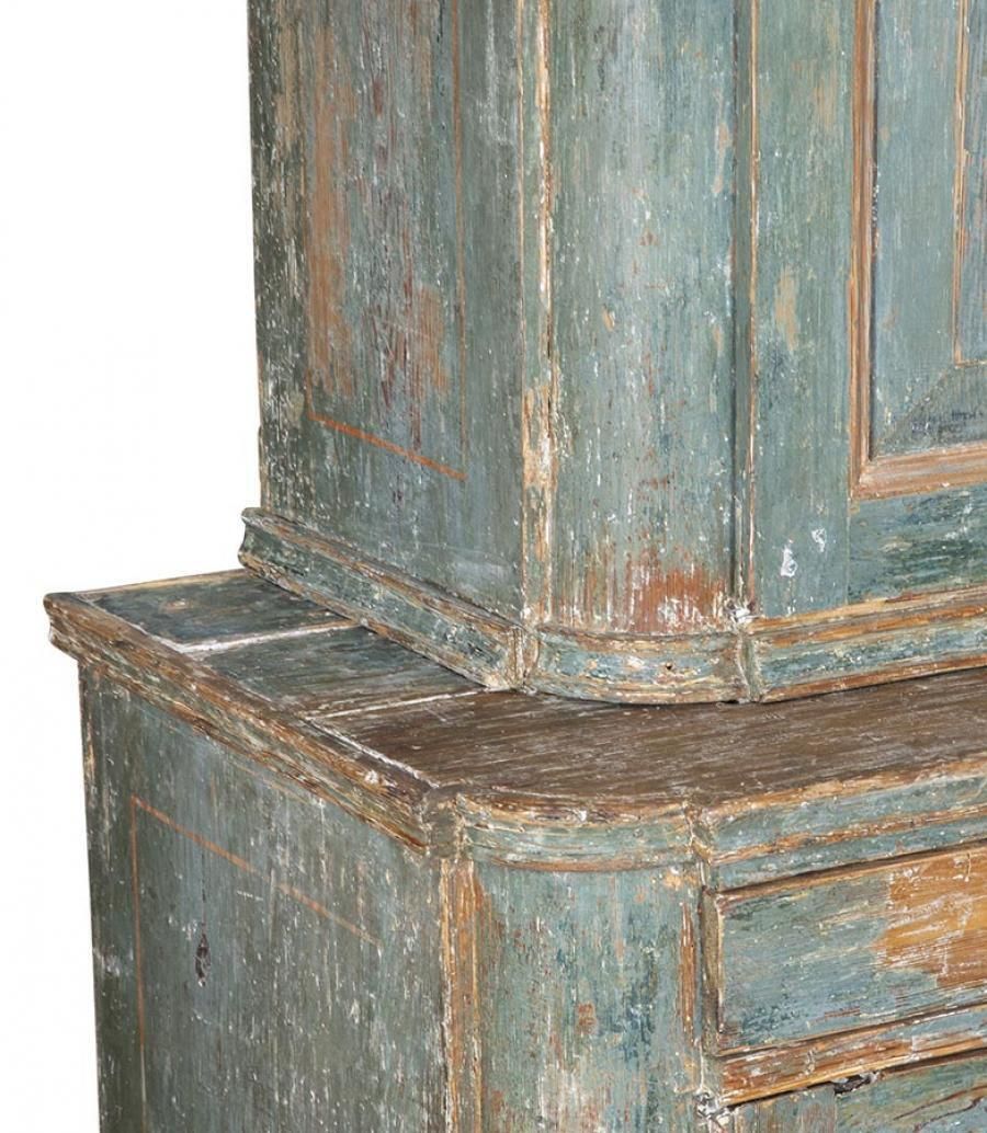 19th Century Provincial Rococo Cabinet In Rare To Find Original Paint photo vinterior
