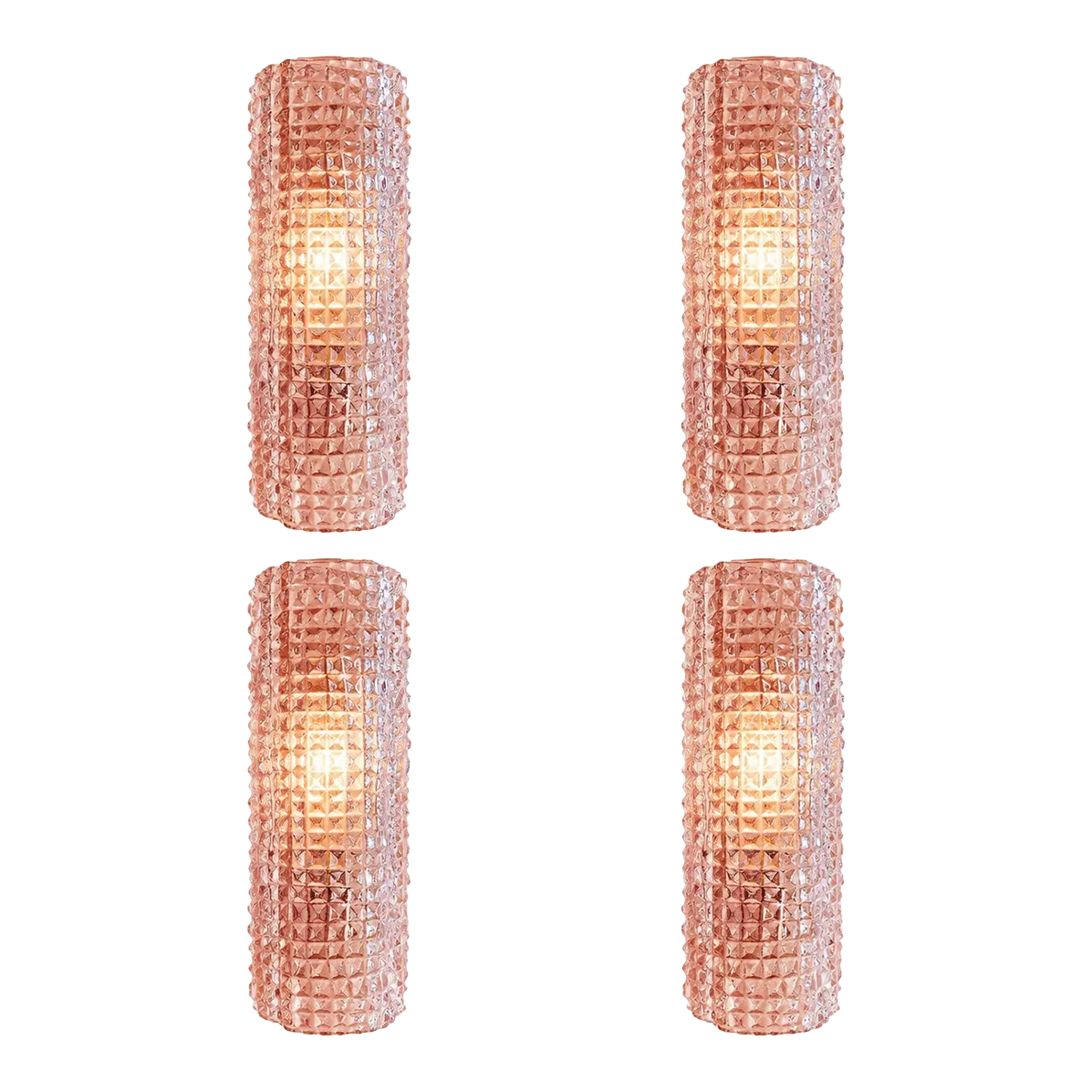 Italian Murano Glass Pink “Cocodrile” Wall Sconces In Modern Organic Lot Of 4
