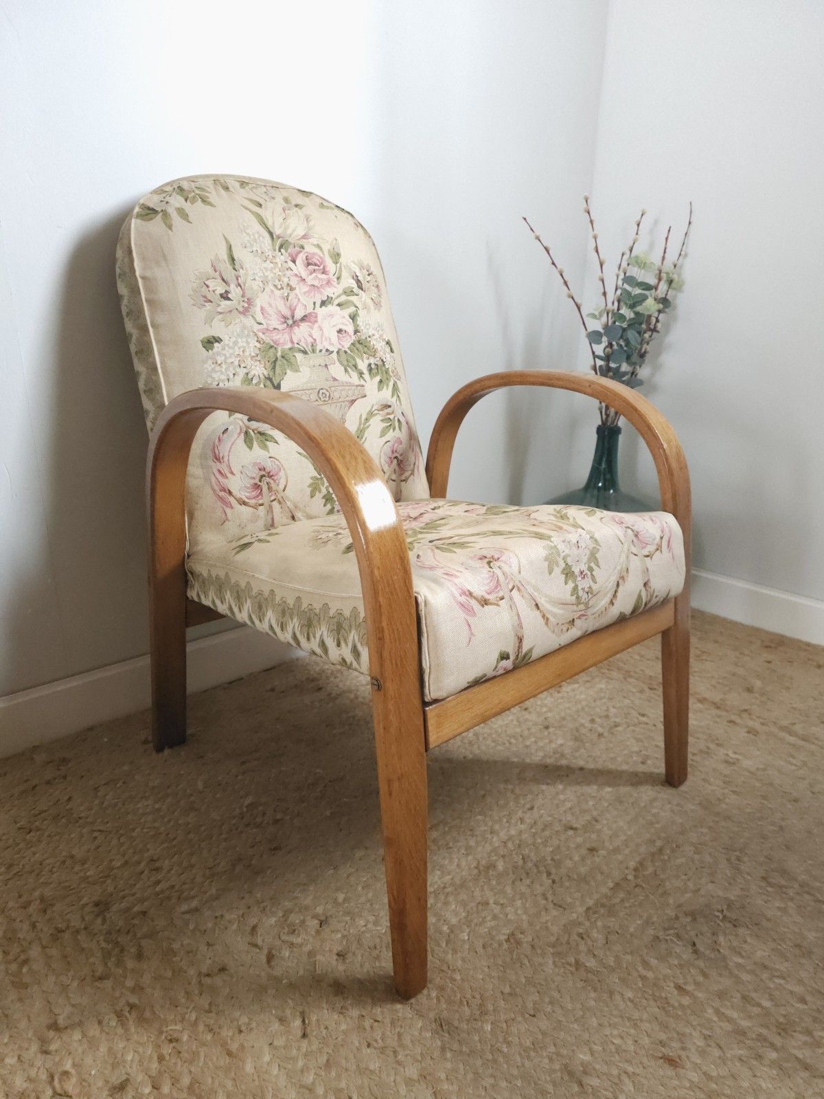 Art Deco Chair 19th Century Bentwood Upholstered Vintage Feature Chair Delivery
