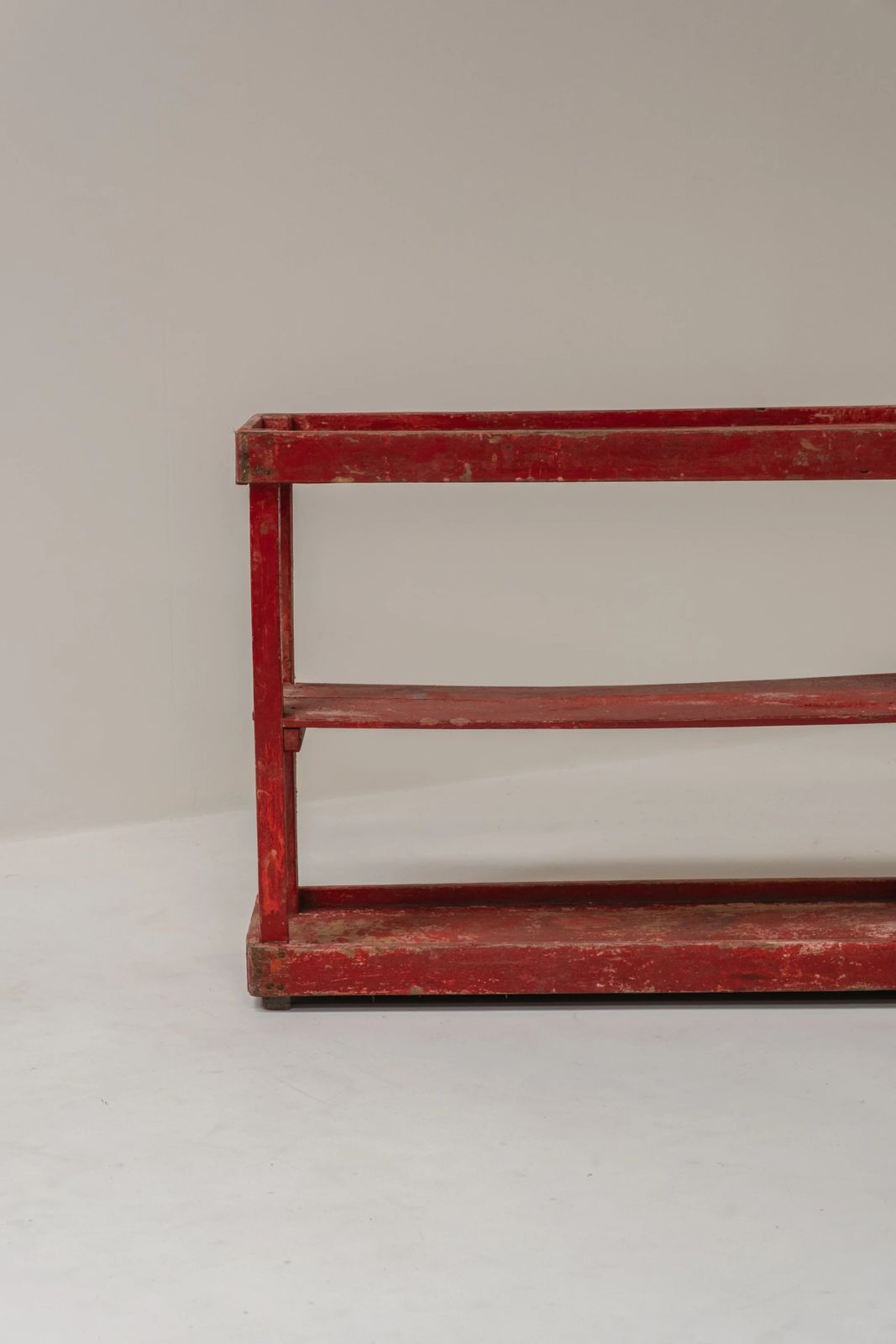 Vintage Red Wooden Shelf, France, 1950s photo buy