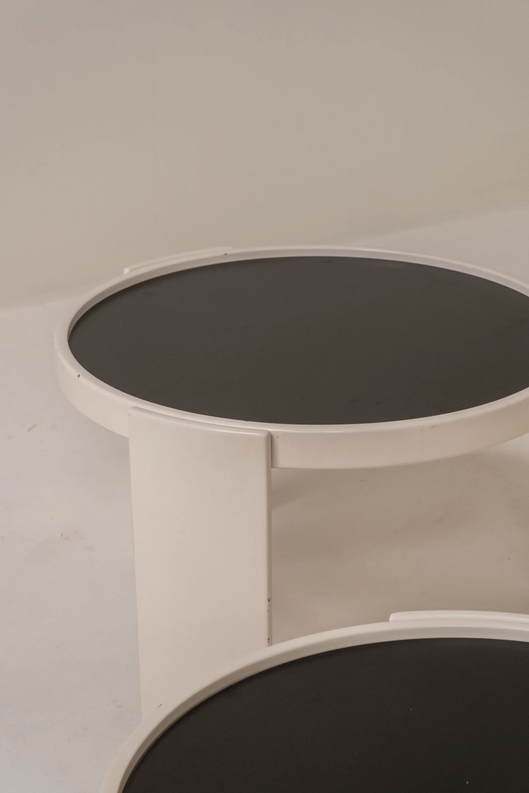 photo for sale Set Of 4 'Model 780' White Wood Stacking Tables By Gianfranco Frattini For Cassina, Italy 1970s