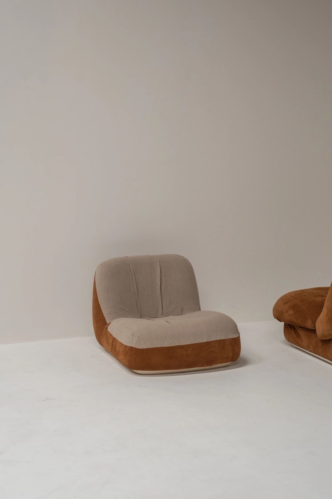 Furniture Pair Of “Jumbo” Lounge Chairs By Alberto Rosselli For Saporiti Italia, Italy 1970s photo