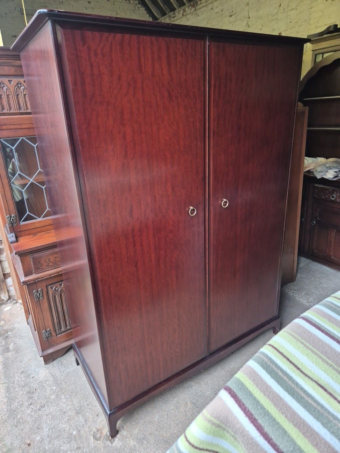 Vintage Large Stag Minstrel Mahogany Double Door Wardrobe photo for sale