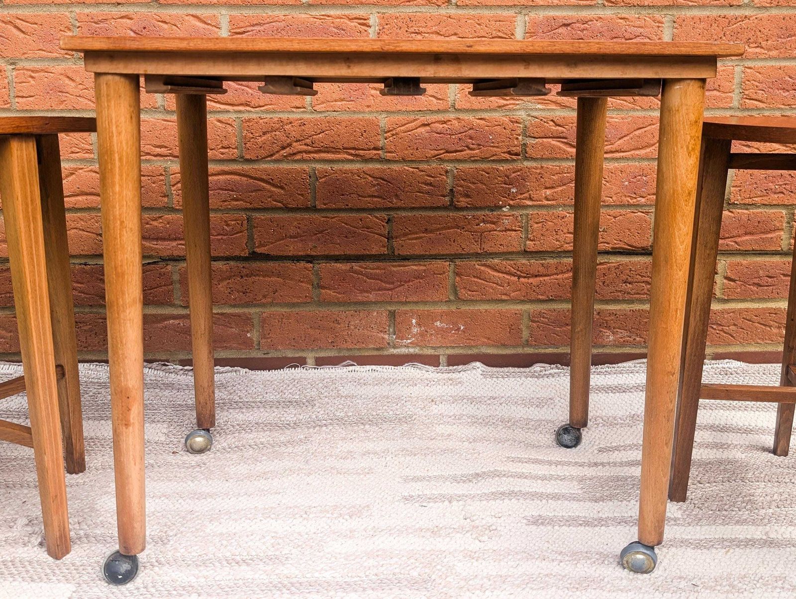 photo buy Vintage Mid Century Modern Nest Of 5 Teak Veneer Tables By Poul Hundevad For Novy Domov. Retro Furniture