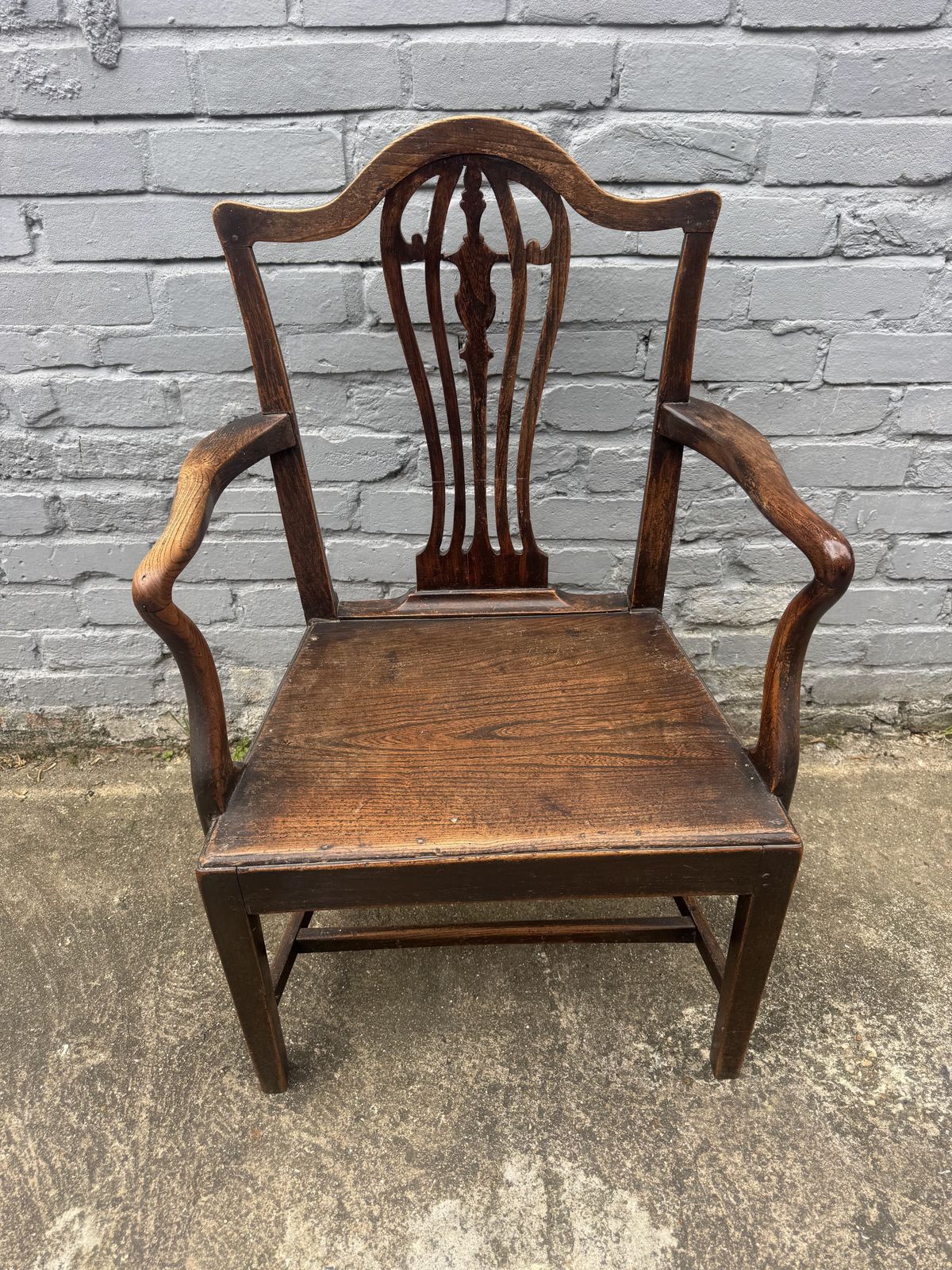 18th Century Mahogany Country Chippendale Elbow Chair