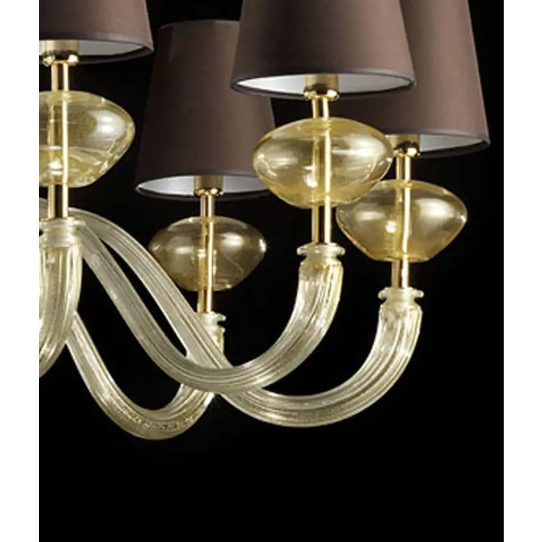 Modern Gold Murano Glass Chandelier In Contemporary Style photo Lighting