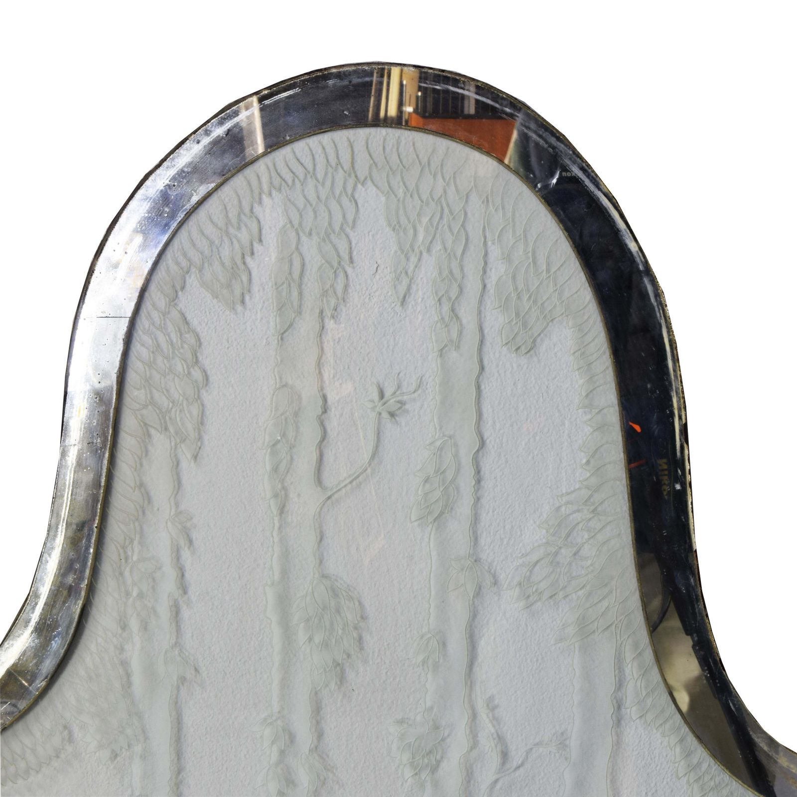 photo furniture Art Déco Mirror Panel Frosted Etched Glass With Dancing Figures And Mirrored Fra