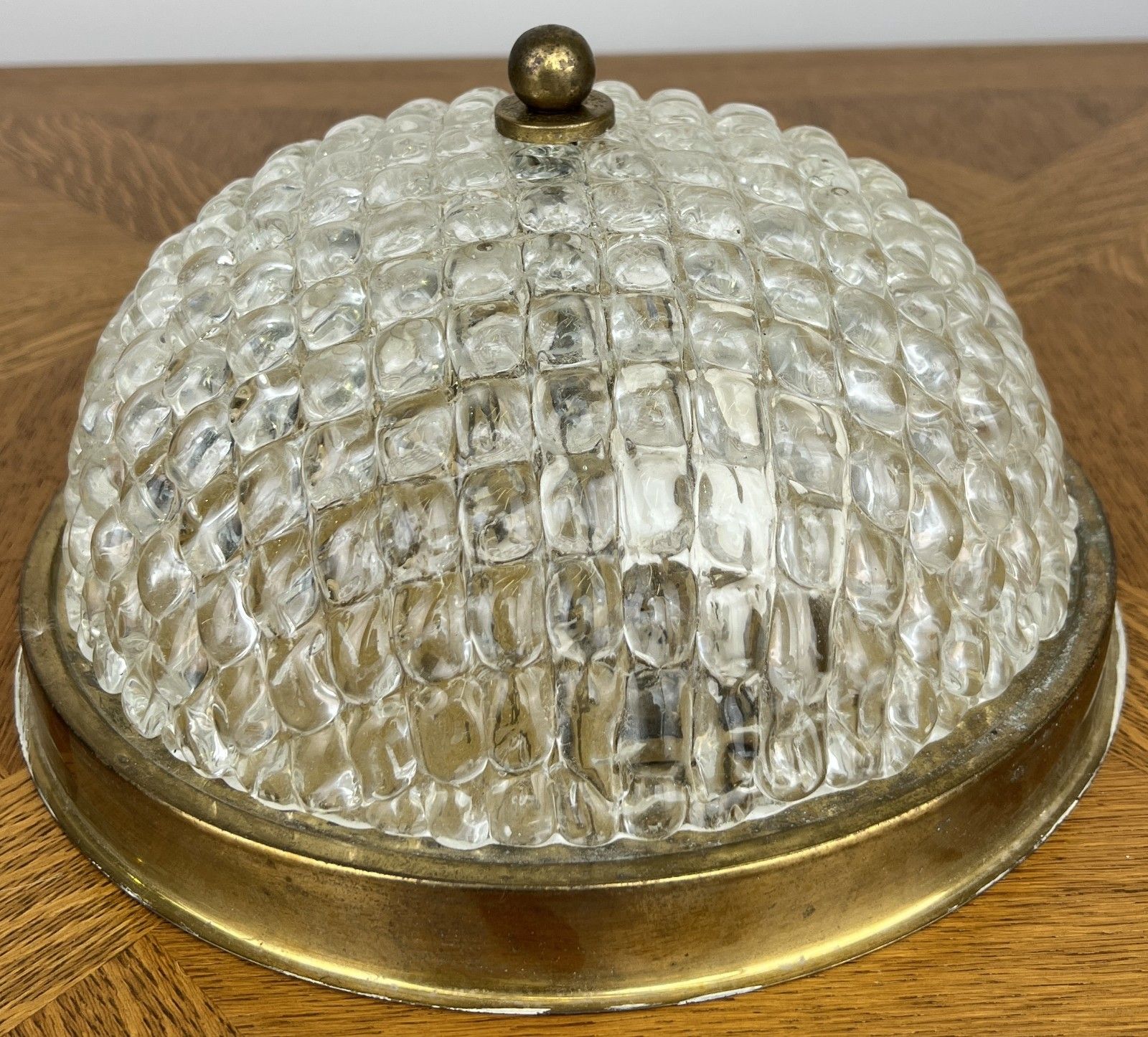 Ceiling Lamp Vintage French Brass Pendant Glass Flush Mount Light Lot 6063 photo furniture