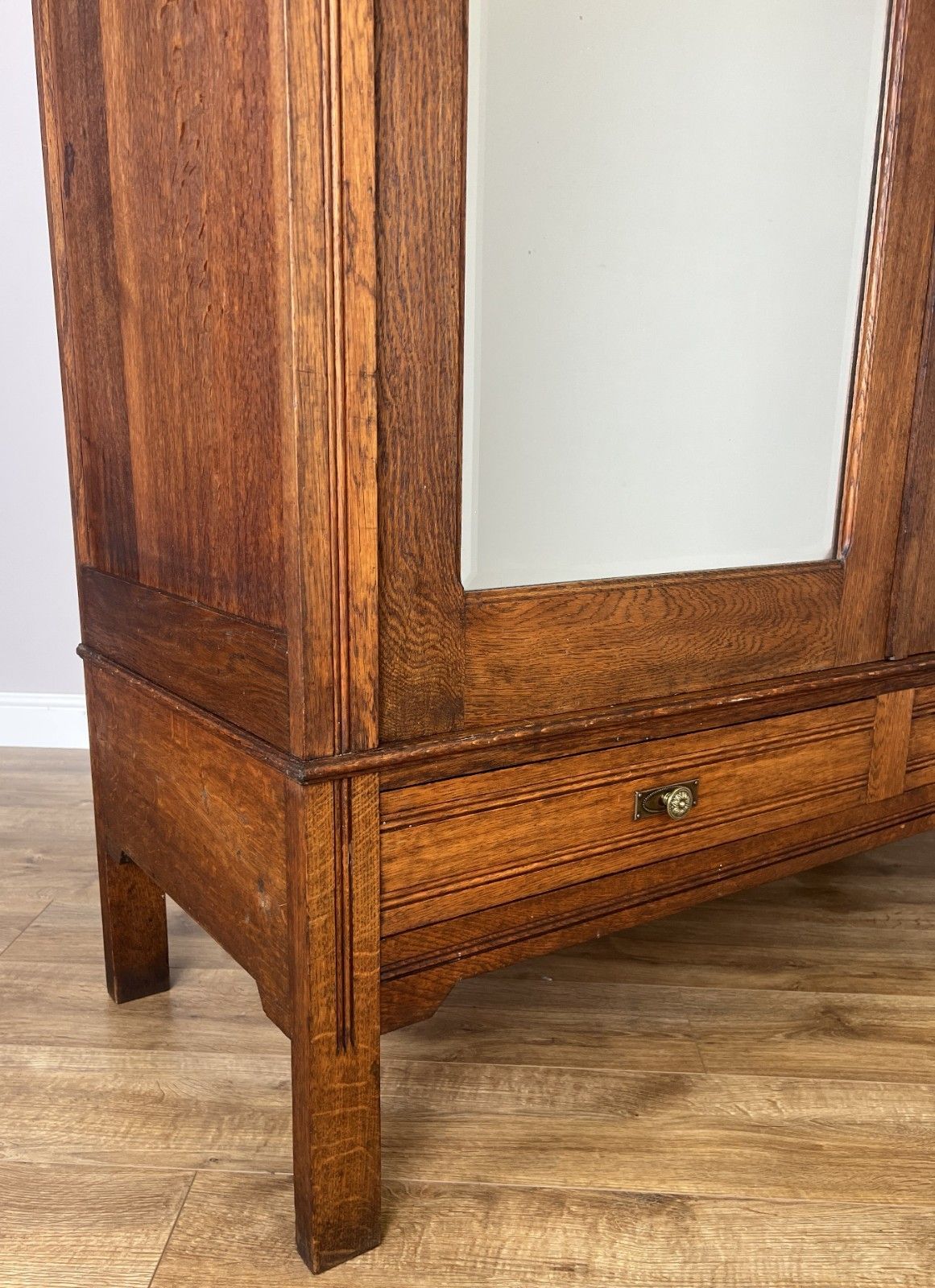 Wardrobe Antique French Oak Two Door Mirrored Carved Armoire Cabinet Lot 6100 photo 799.0