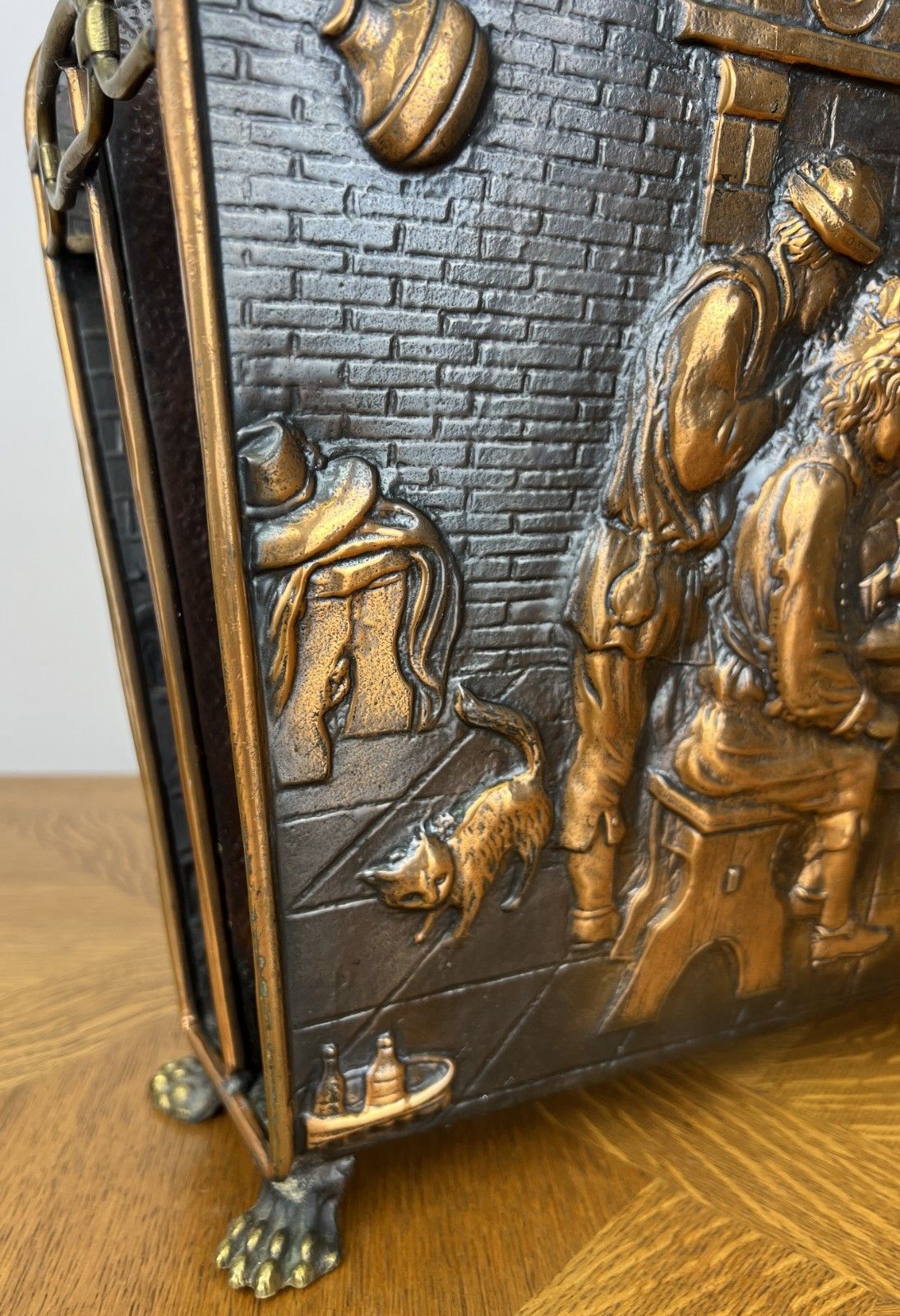 Newspaper Rack Vintage French Style Ornate Fireside Magazine Holder Lot 6048 photo vinterior