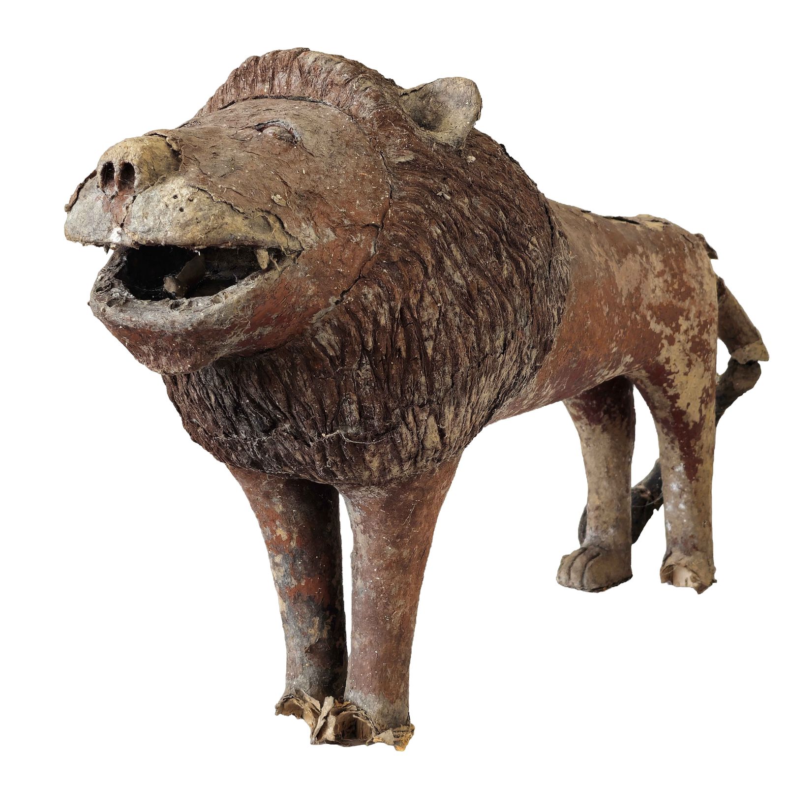 Fabulous Large Folk Art Lion Sculpture   Early 20th Century Rustic   Scratch Built photo vinterior