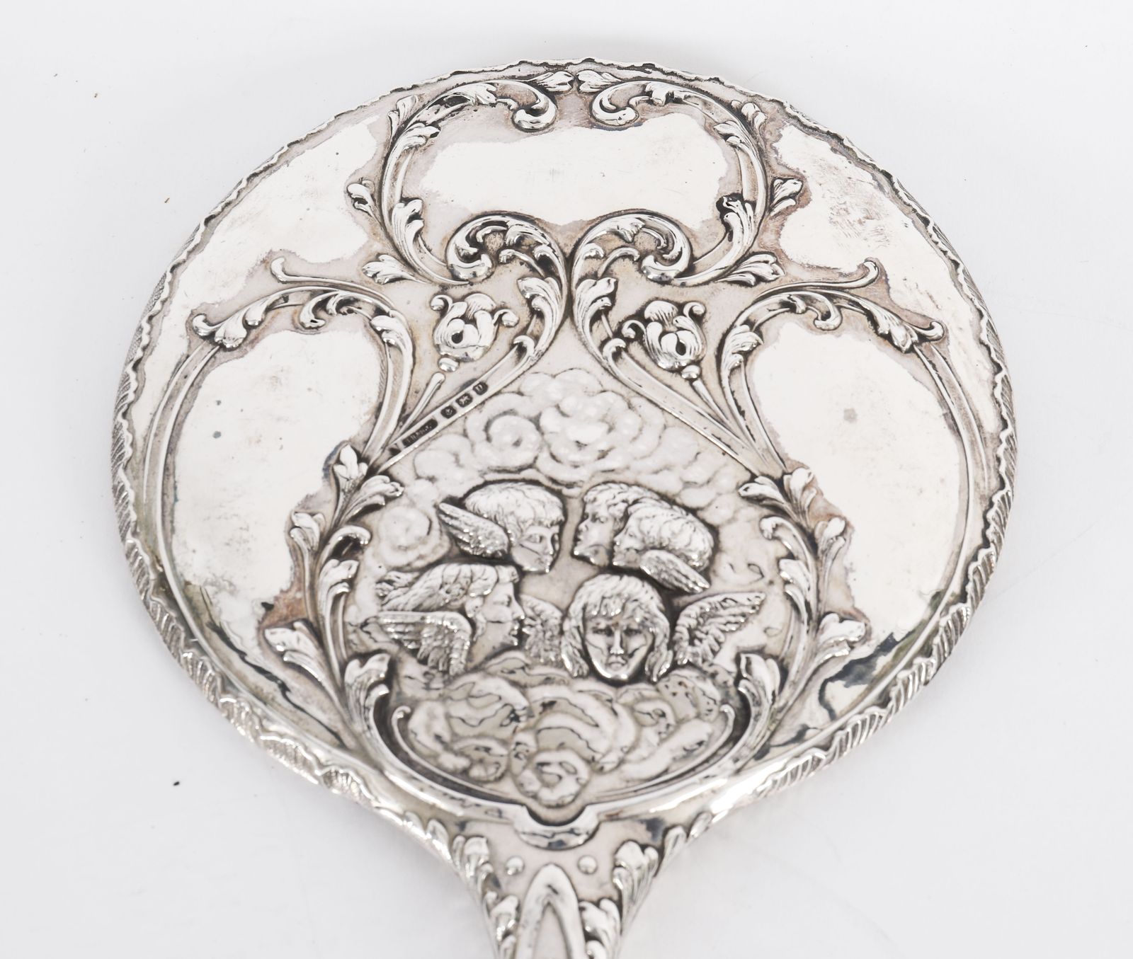 Antique Sterling Silver Cherubs Hand Mirror S Blanckensee & Son Birmingham 1912 photo Home Decor