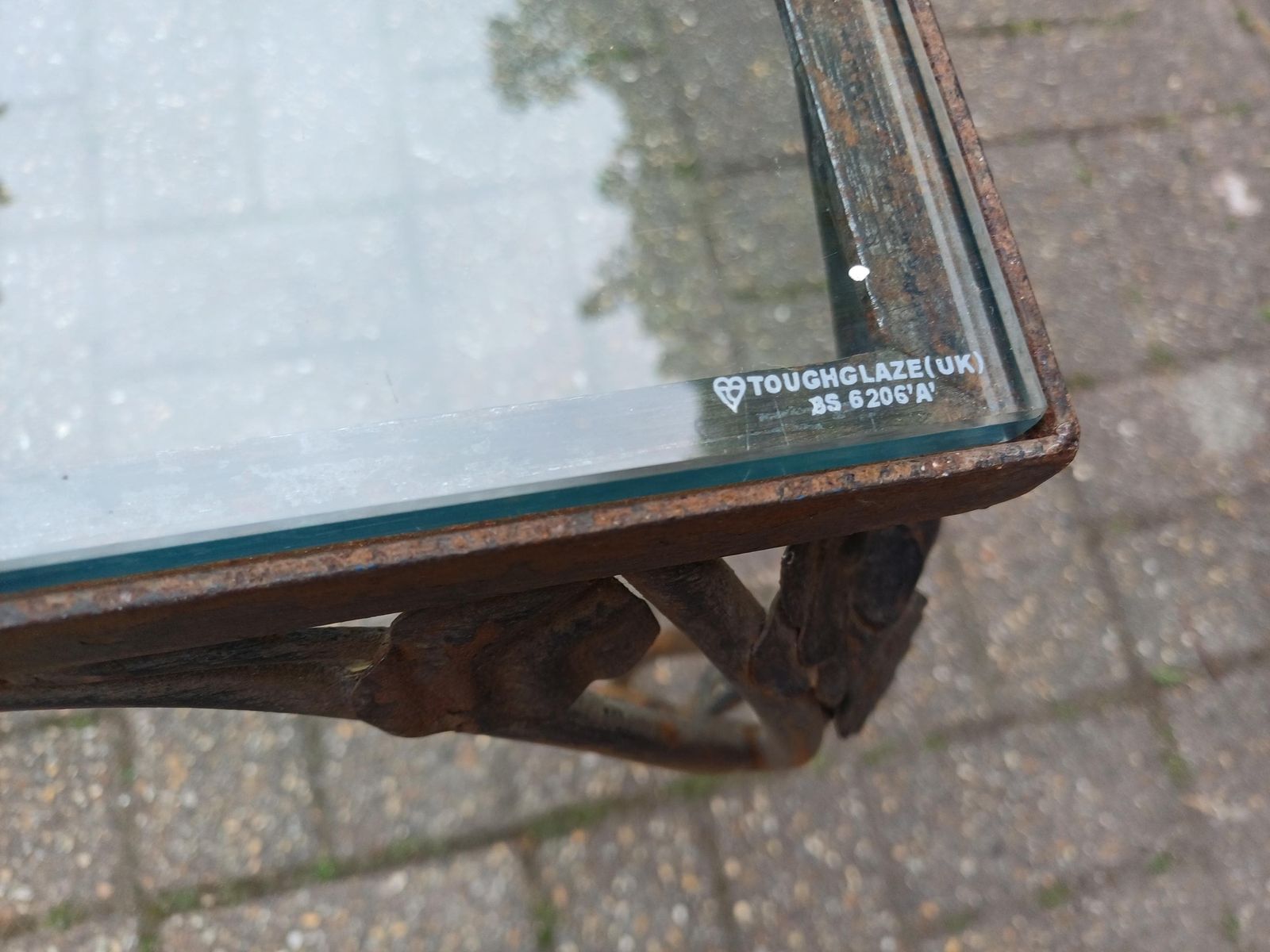 Industrial Iron & Glass Coffee Table Upcycled Rustic Age Worn Statement Vintage Table With 1cm Thick Toughened Glass Top Free Hand Delivery photo vintage