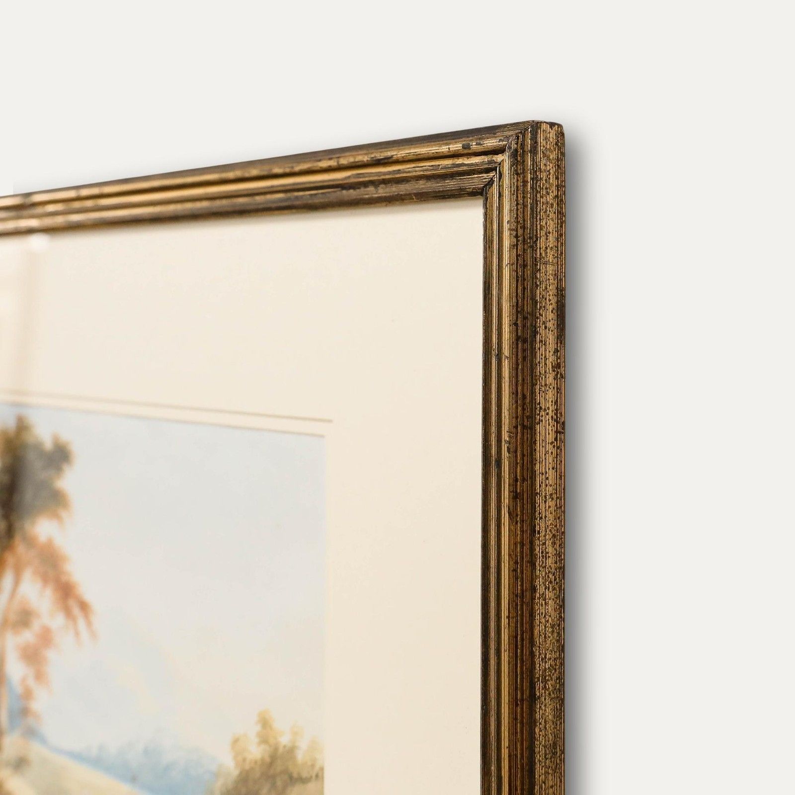 Framed 19th Century Watercolour The Long Road Ahead photo vinterior