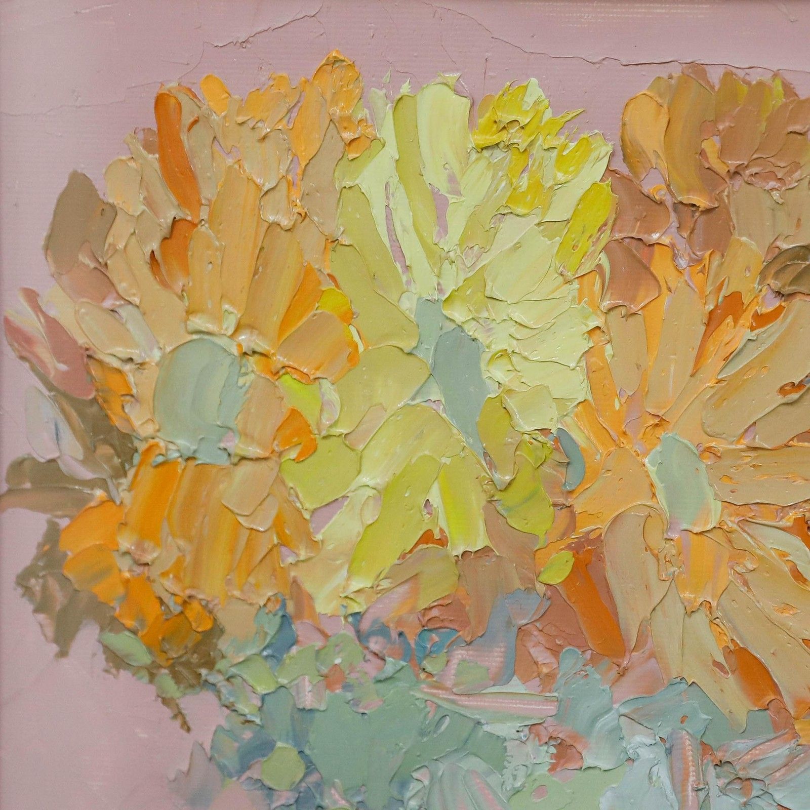 Bernard Myers (1925 2007) Contemporary Oil, Flowers In A Glass Vase photo Art