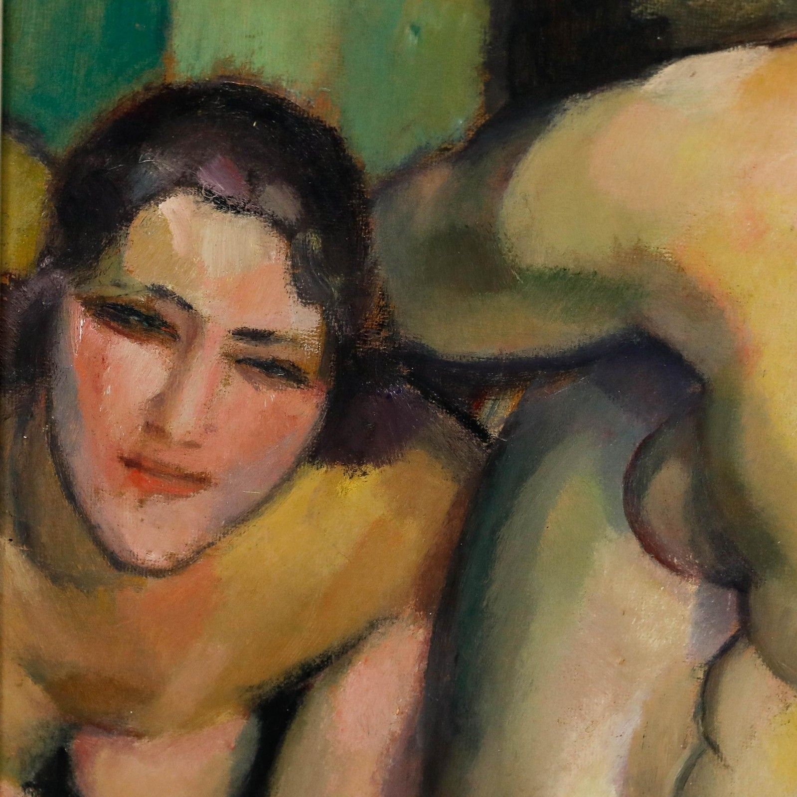 Georges Creten (1887 1966) Framed Early 20th Century Oil, Duo Féminin photo Art