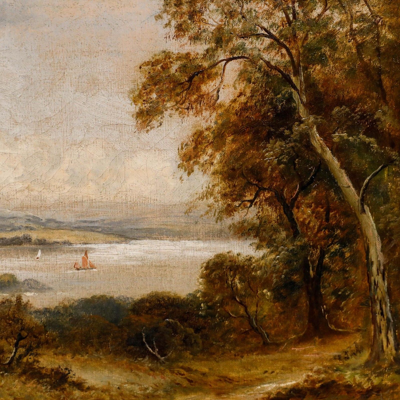 Sidney Yates Johnson (Fl. 1890 1926) Framed Oil, Rail Sails On The Estuary photo 450.0