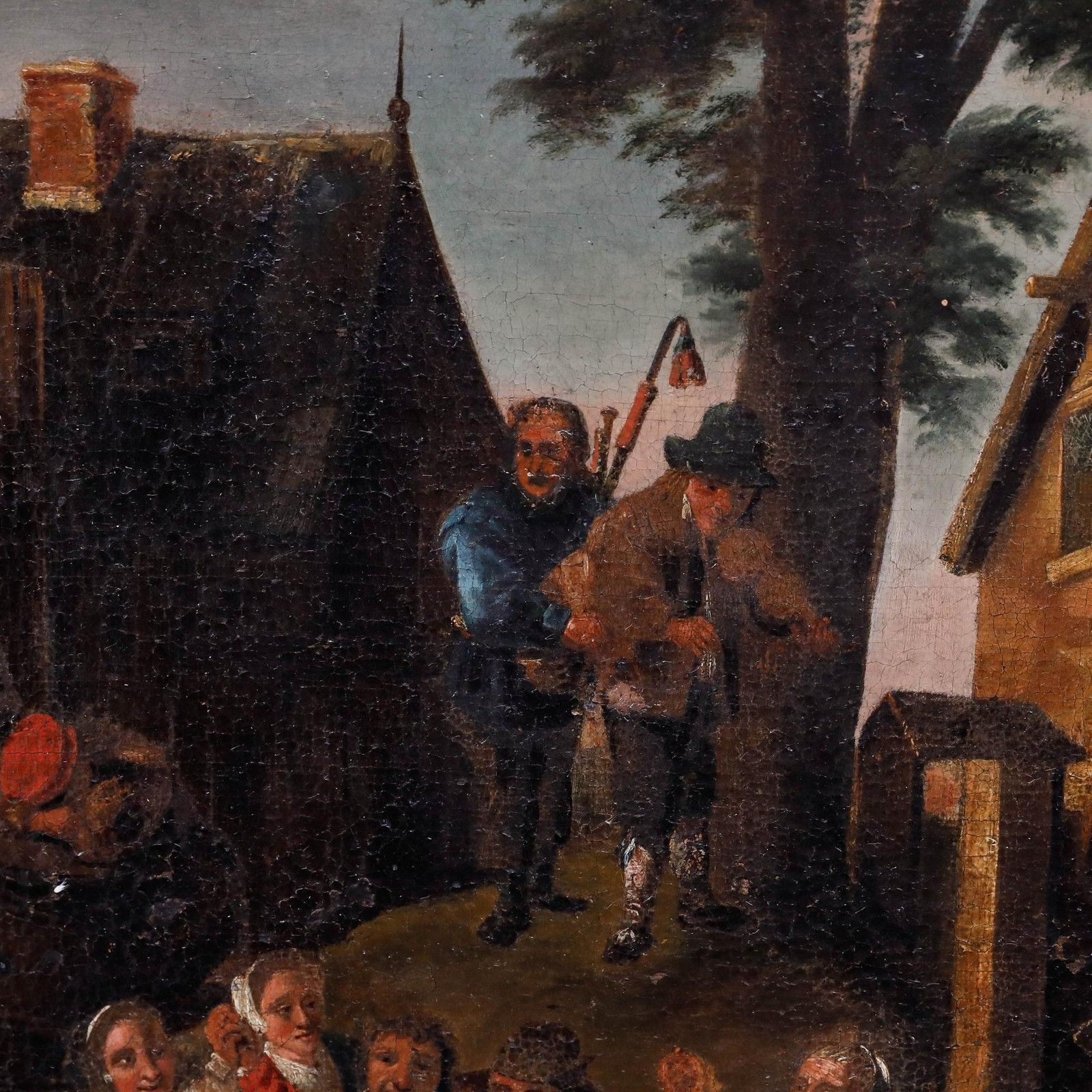 European School 18th Century Oil A Village Kermesse photo 995.0
