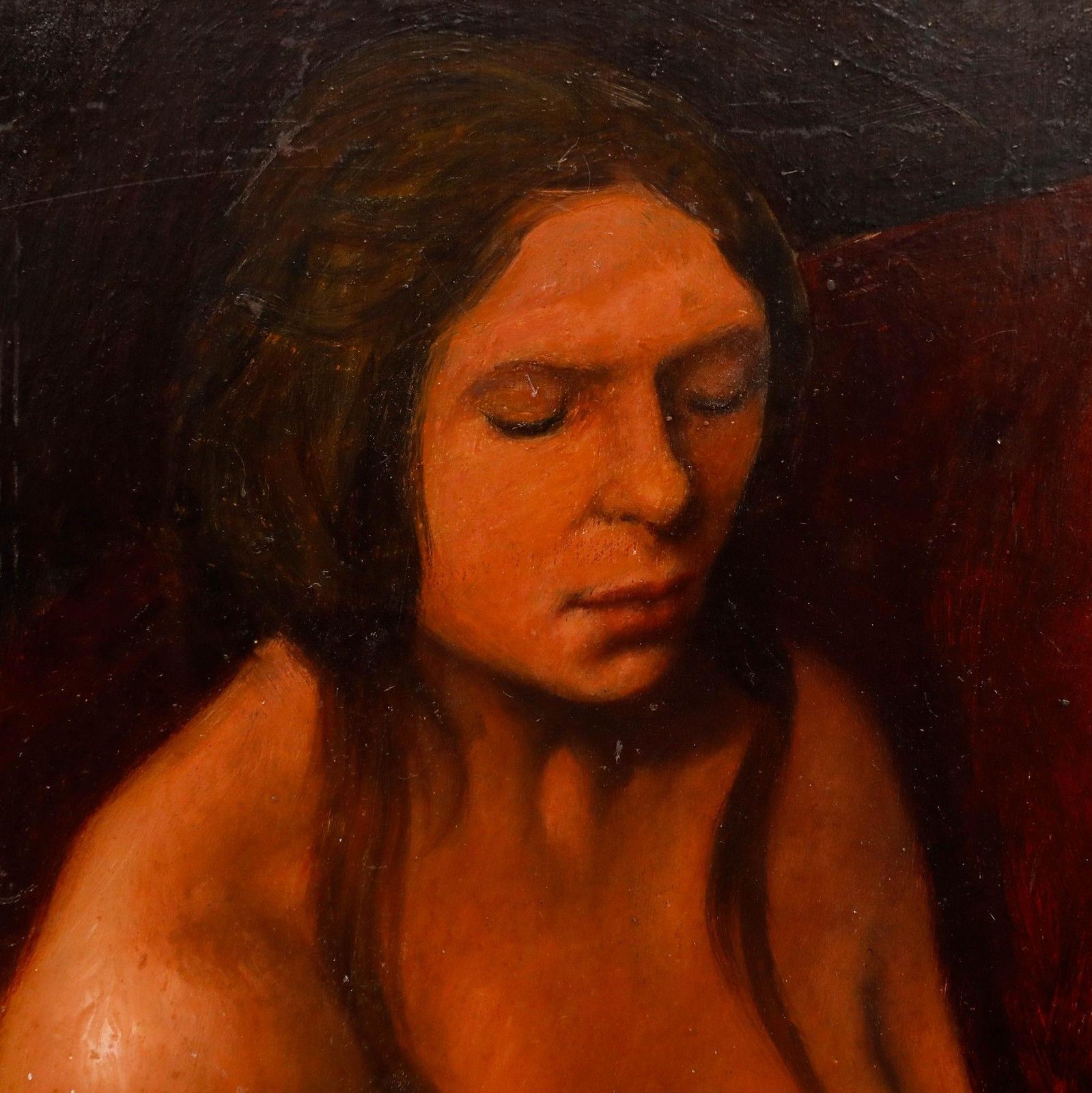Ken Moroney (1949 2018) Contemporary Oil, Nude Study Of A Woman photo 395.0
