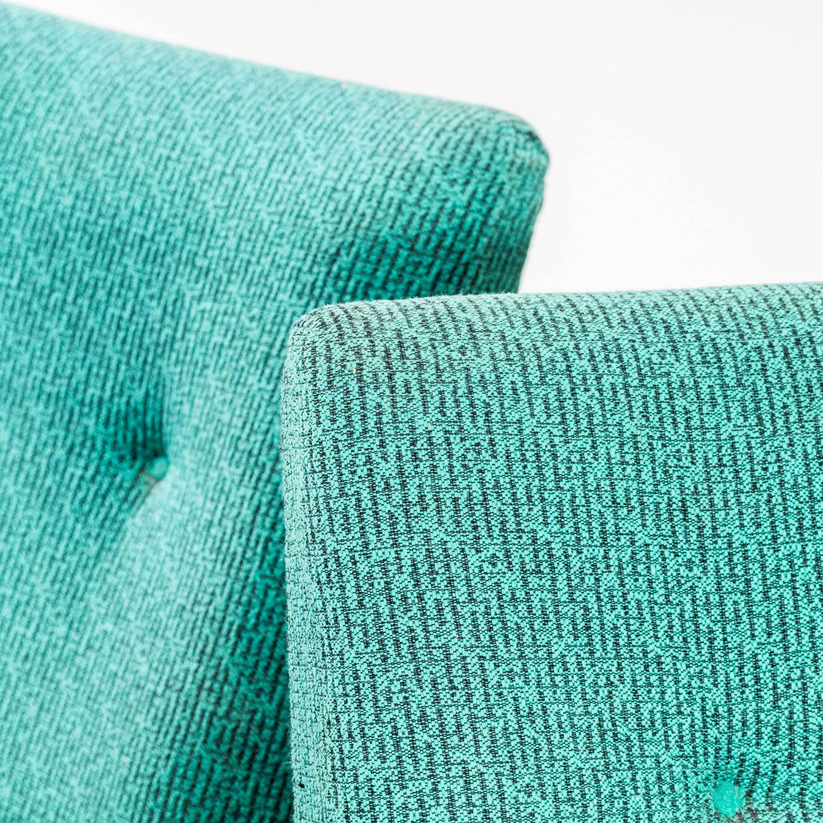 1960's Original Pair Of Armchairs   Teal With Maze Effect photo furniture