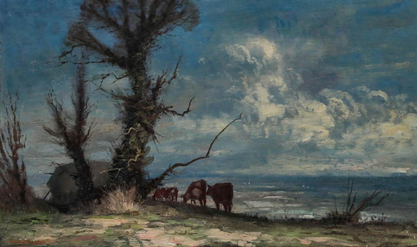 Kenneth Raymond Denton (1932 2024) 20th Century Oil, Cumulus Clouds photo furniture