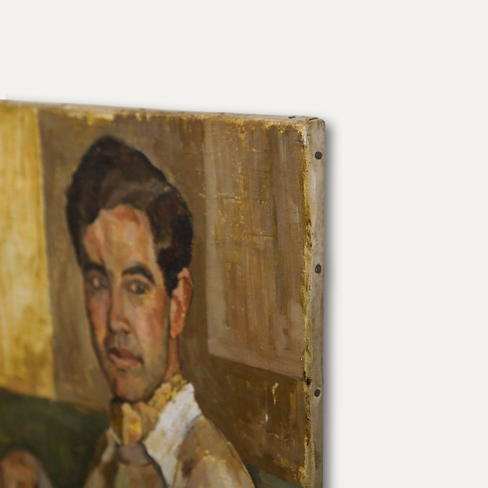 Circle Of Henry Lamb (1883 1960) Mid 20th Century Oil, Gentleman With Cravat photo buy