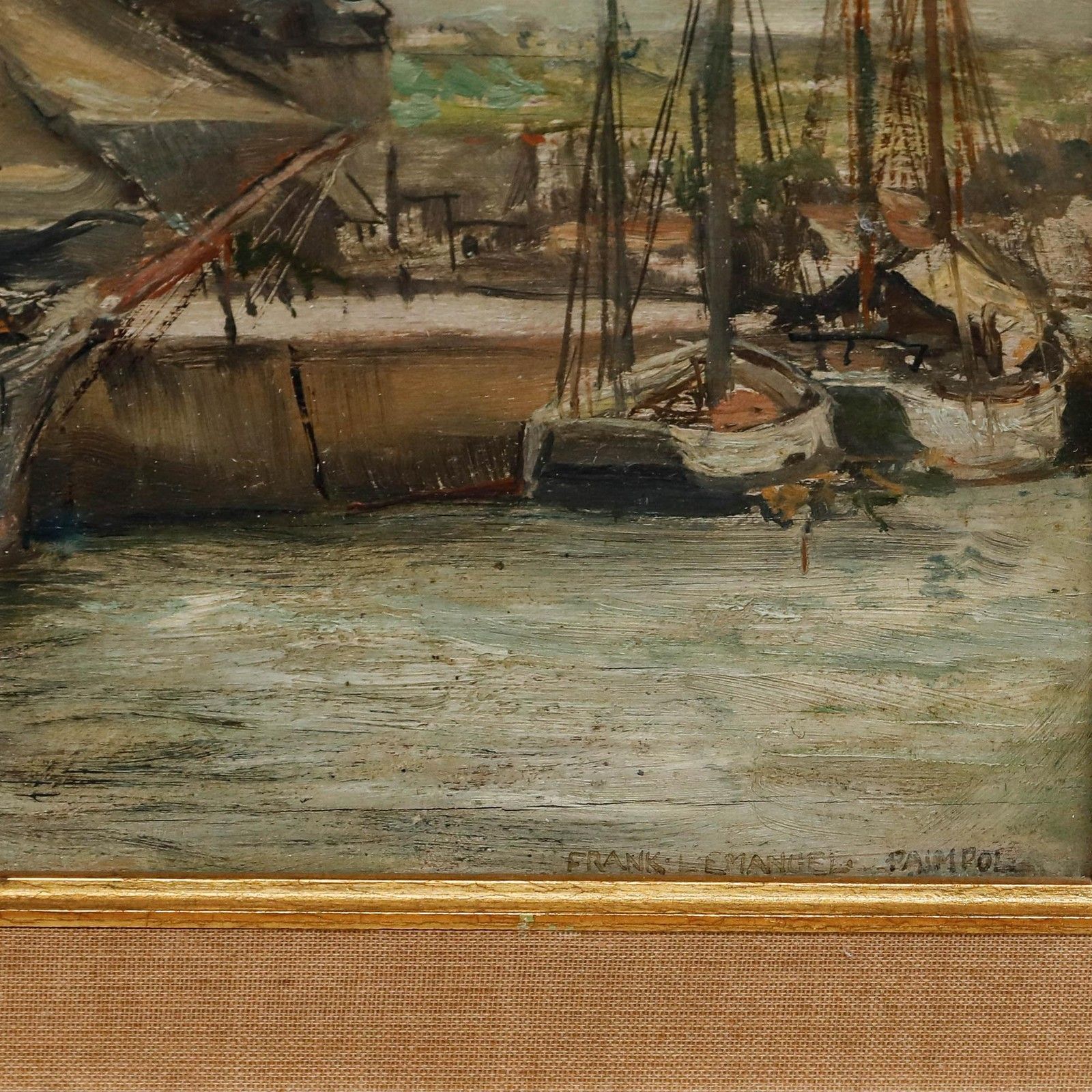 Frank Lewis Emanuel (1866 1948) Framed Oil, An Iceland Fisherman At Paimpol photo vintage