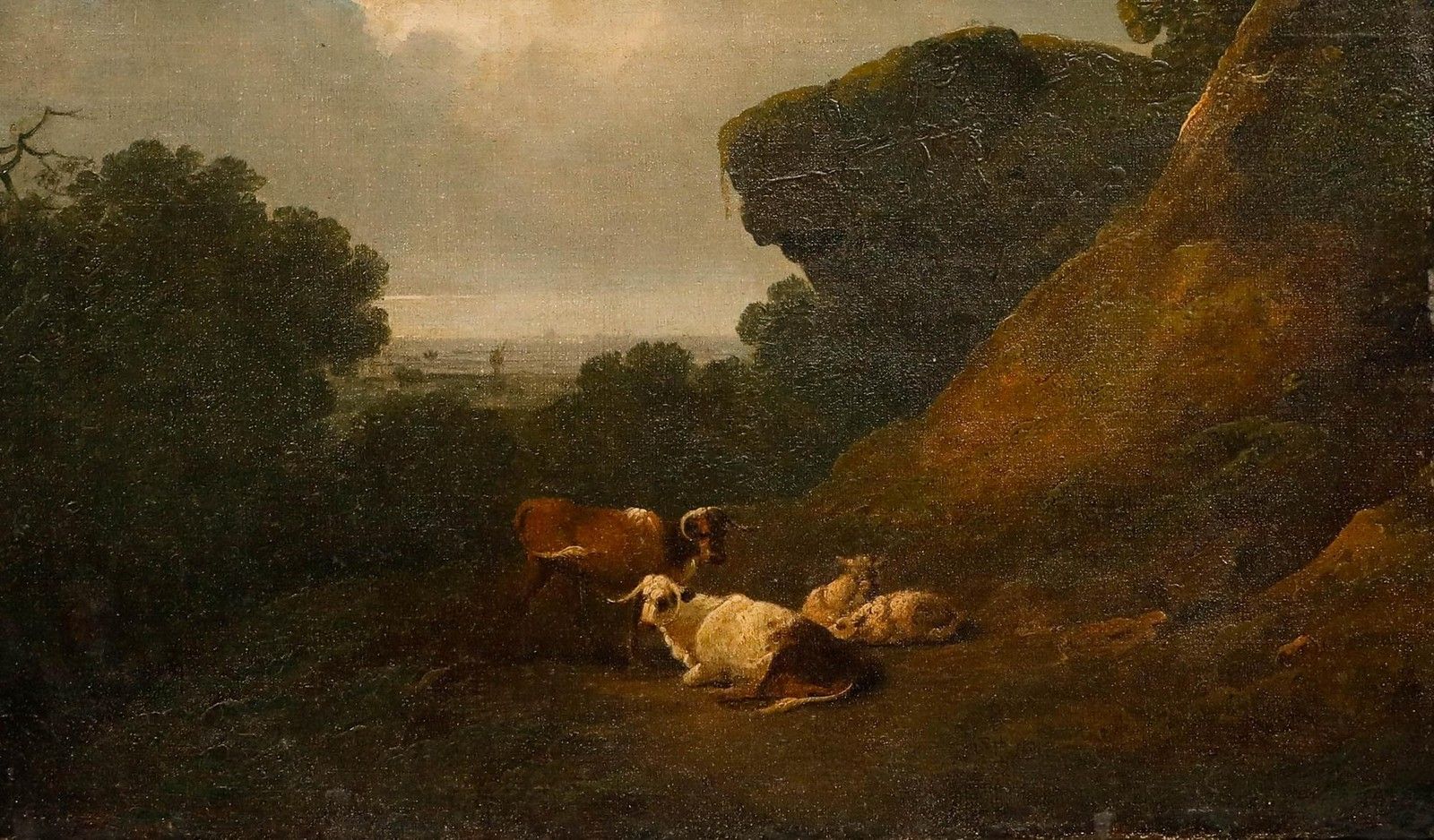 Manner Of Philip De Loutherbourg (1740 1812) Framed Oil, Cattle At Rest photo furniture