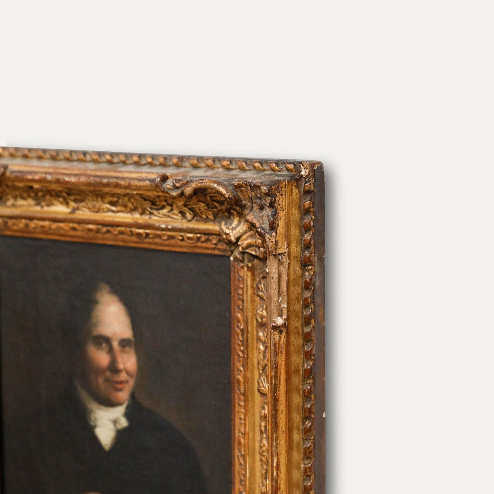 Framed Early 19th Century Oil Gentleman With A White Cravat photo buy