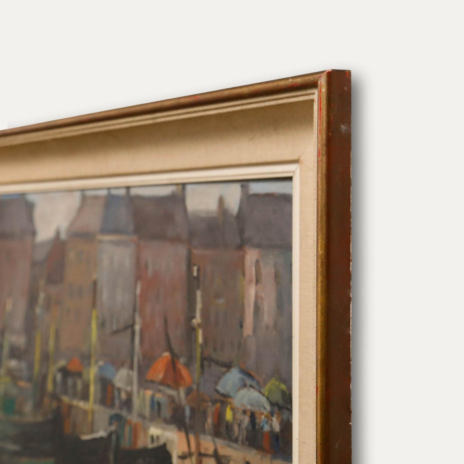 Richard Bressy (1906 1980) Framed Mid 20th Century Oil, Boats In Ostend photo buy