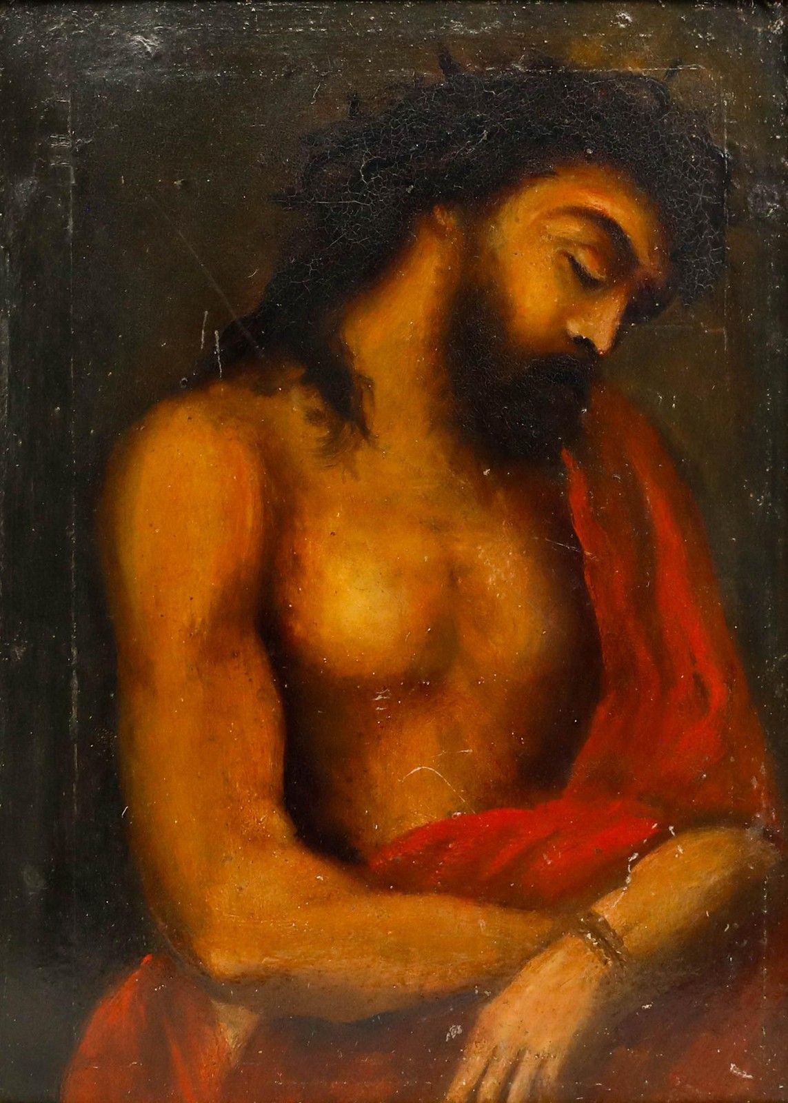 After Titian (1490 1576) Framed 19th Century Oil, Ecce Homo photo furniture