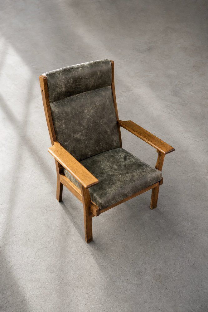 photo vintage Mid-Century Modern Deens model GE 181 A fauteuil van Hans J. Wegner voor Getama, ca. jaren 1950