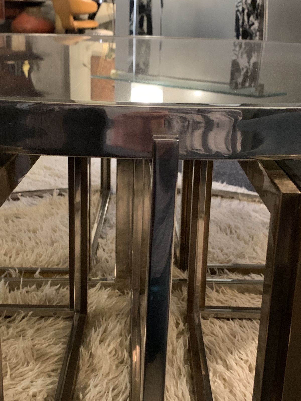Circular Low Table In Brass And Glass By Jean Charles, France, 1970s photo vintage