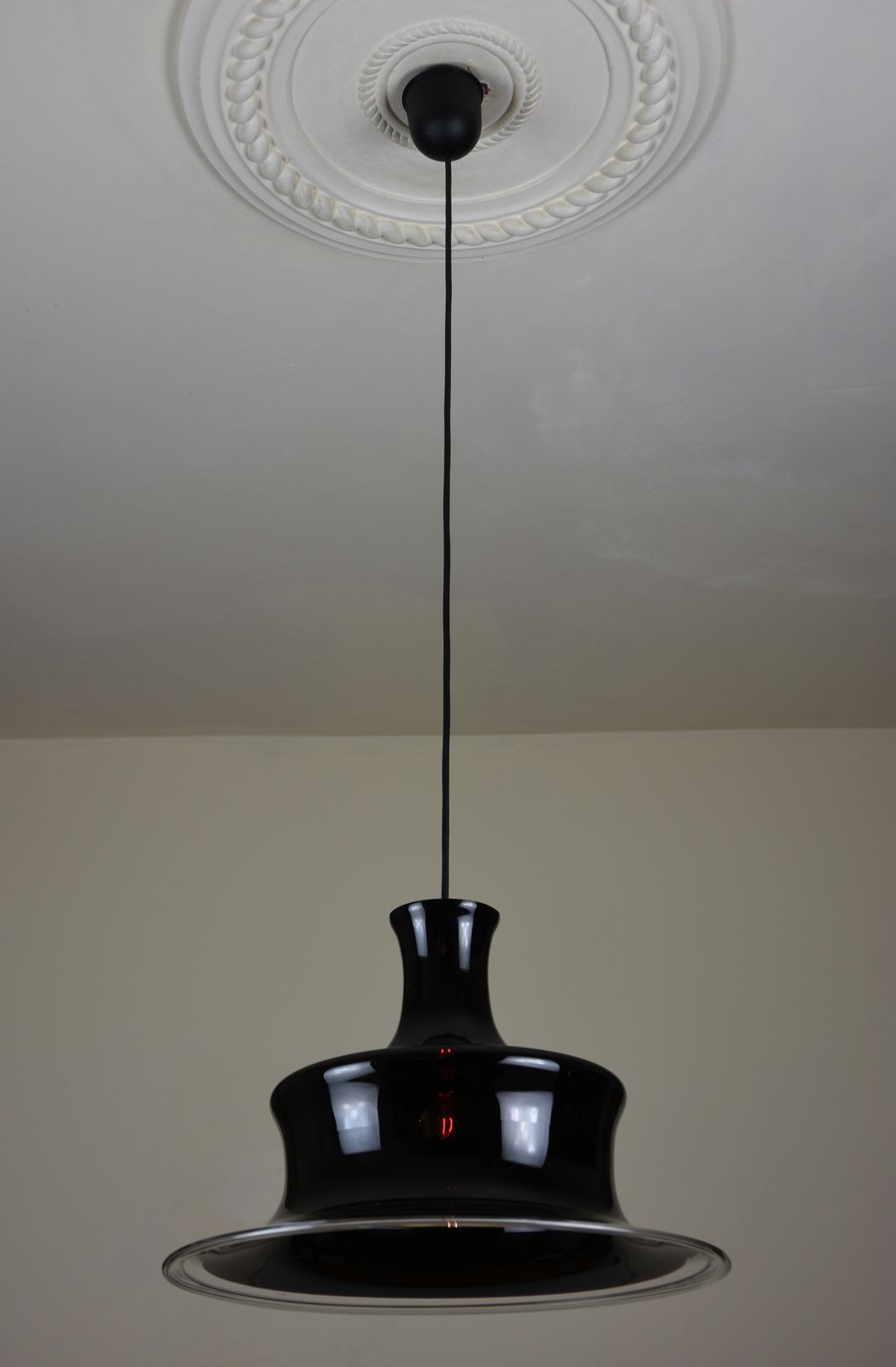 Sonate 1 Pendant Light In Aubergine Glass By Michael Bang For Holmegaard, 1978 photo for sale