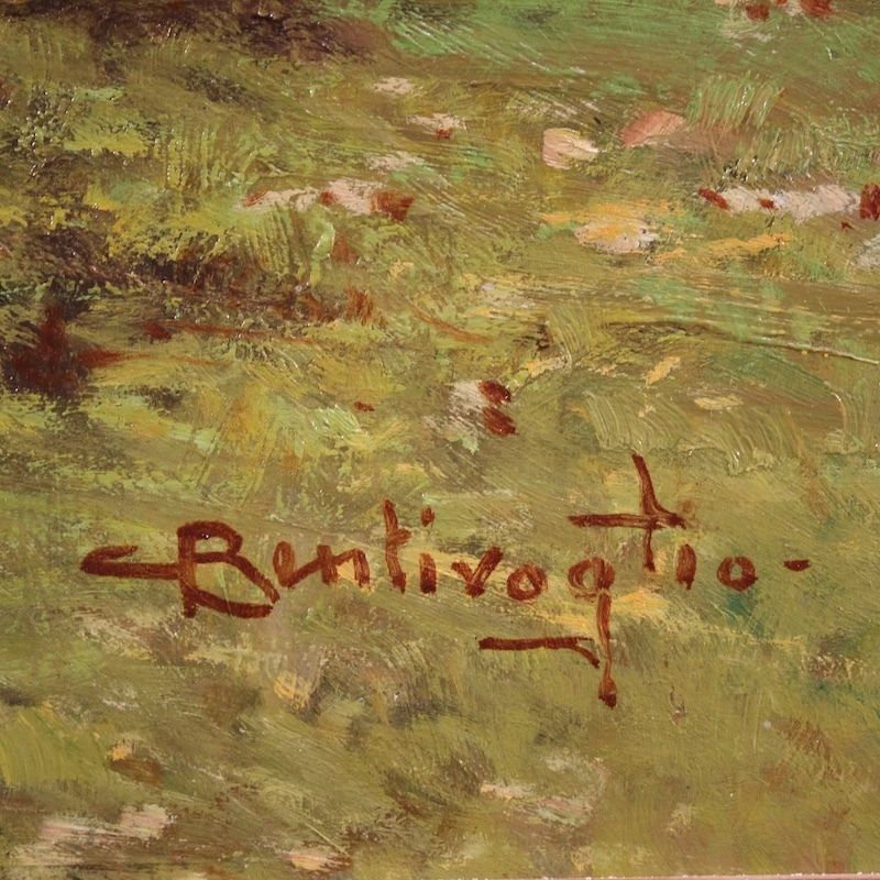 Peinture italienne, vue de la Croda Rossa d'Ampezzo, signée Bentivoglio photo 2800.0