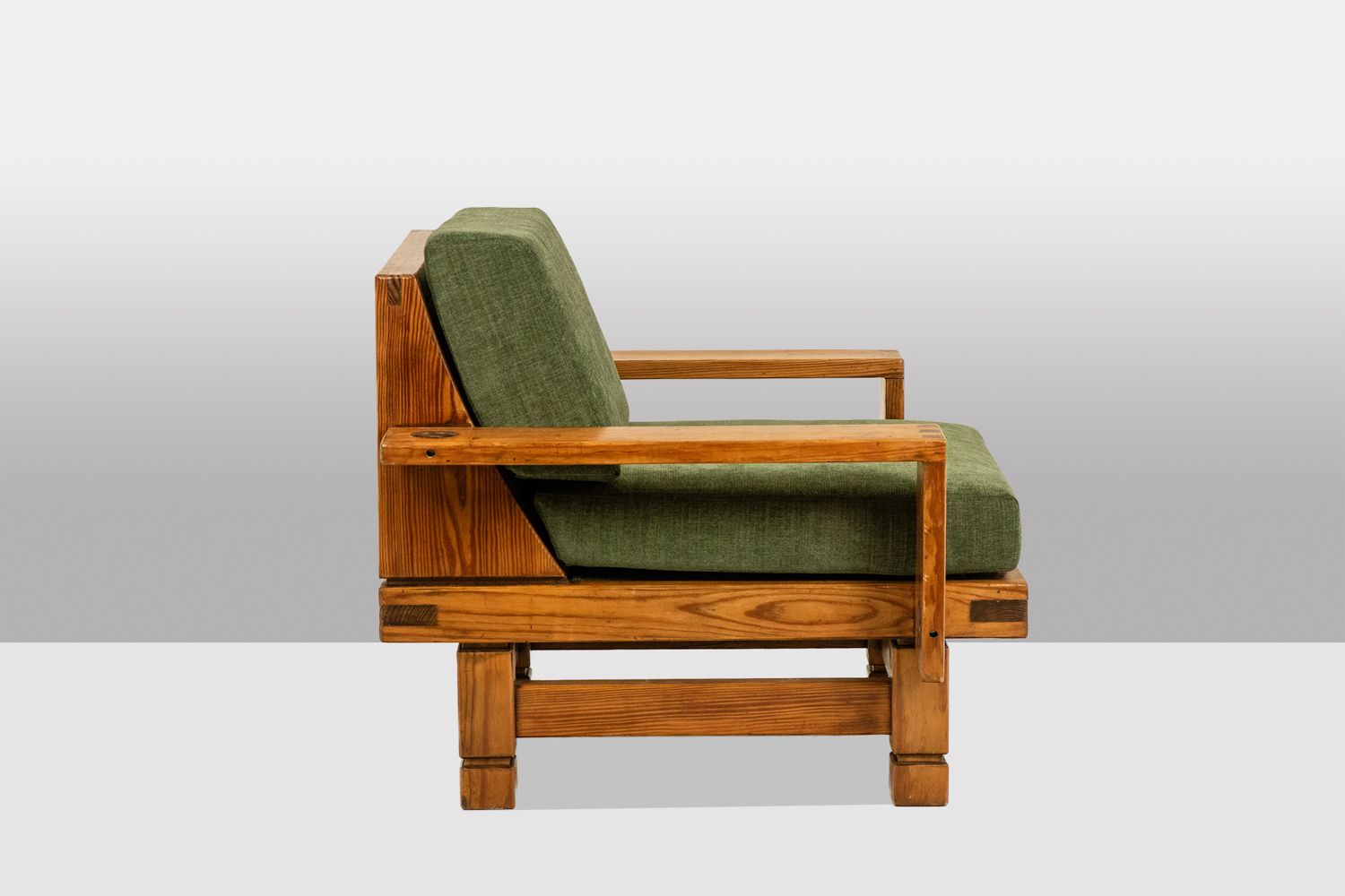 Pair Of Modernist Style Armchairs Made Of Pitch Pine. 1960s. photo Furniture