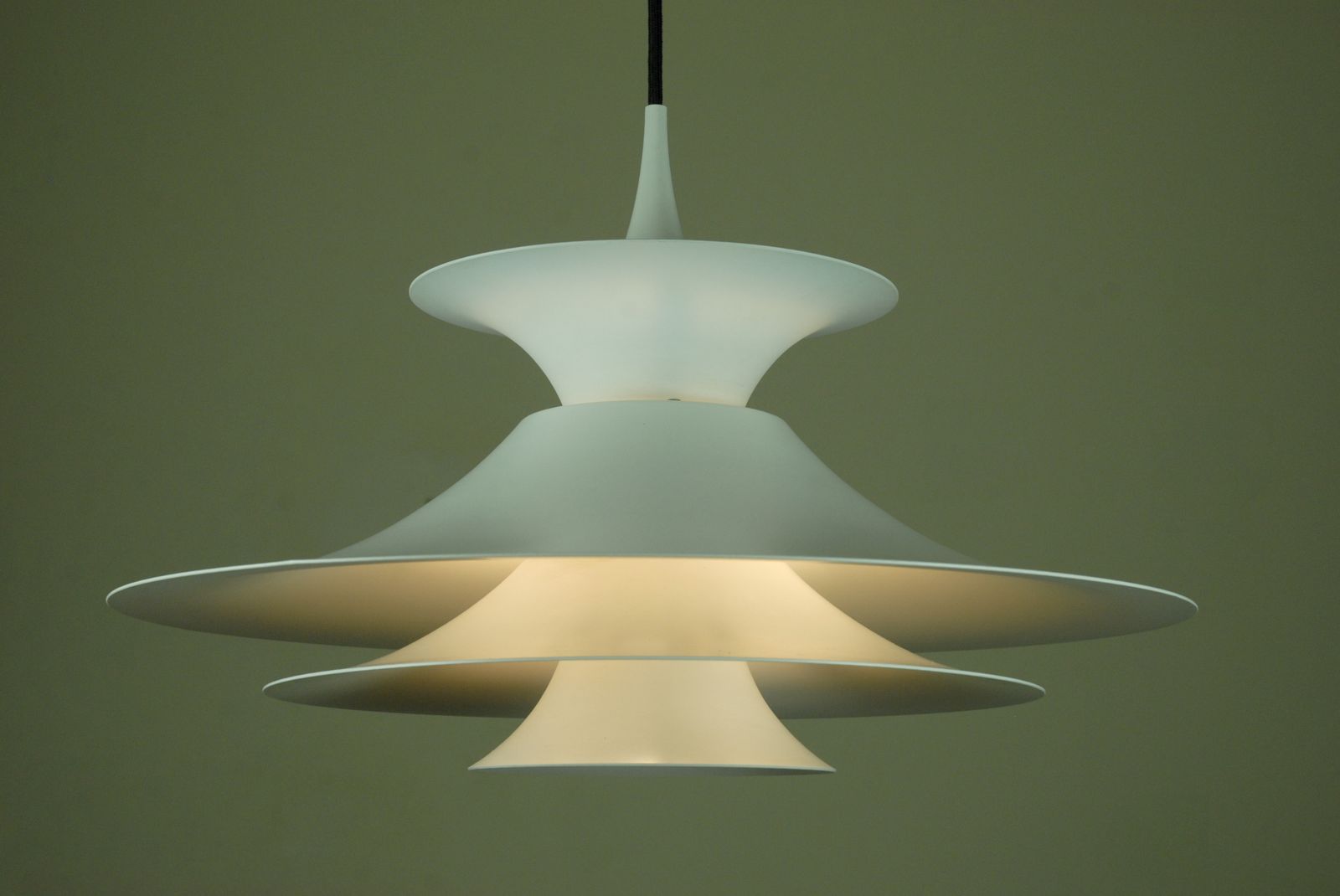 White Radius 1 Pendant Lamp By Eric Baslev For Fog And Mørup, 1960s