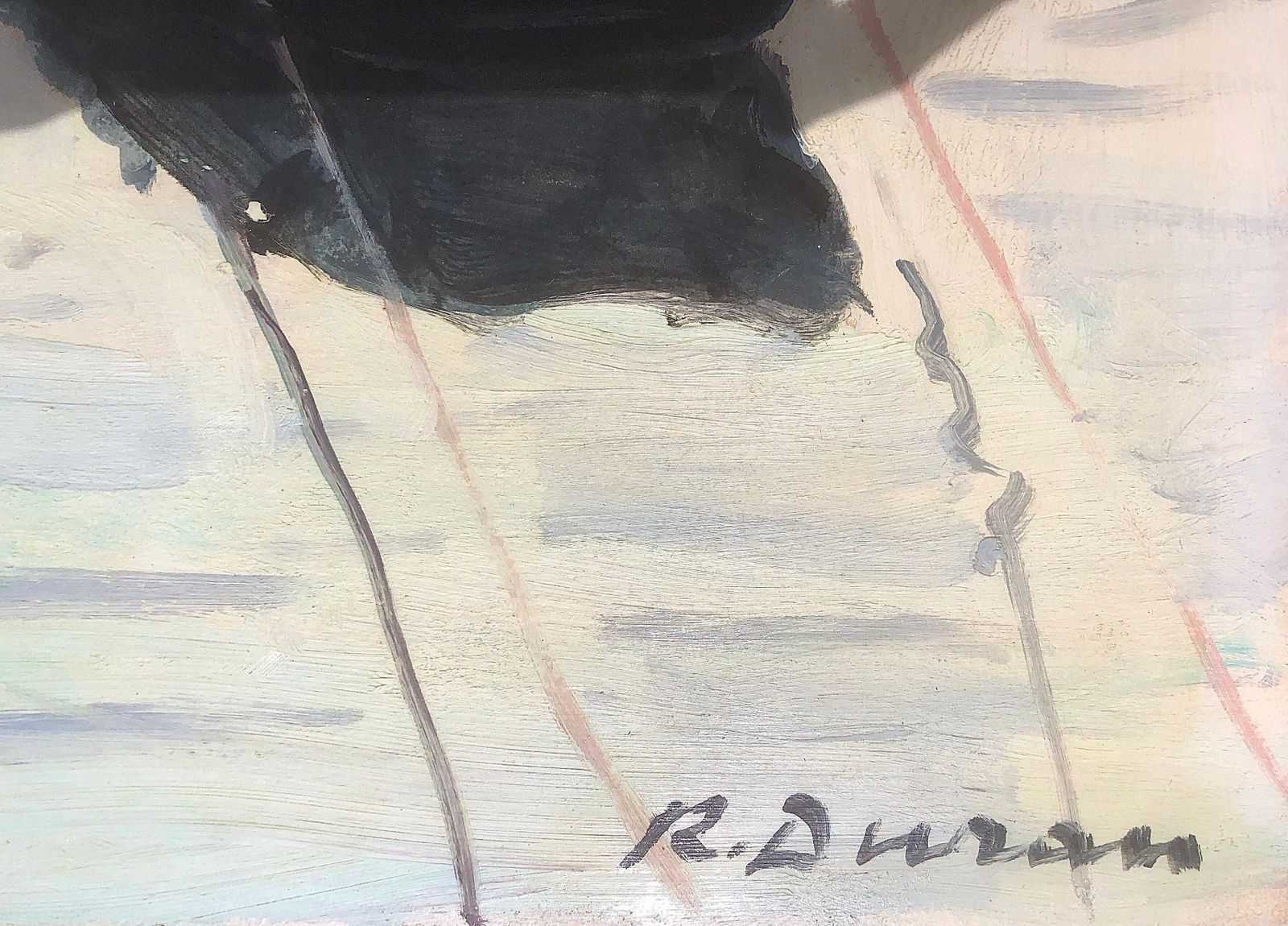 Rafael Duran Benet, bateaux de pêche dans un port méditerranéen, paysage marin côtier post-impressionniste, huile sur toile, Espagne, vers 1990 photo furniture