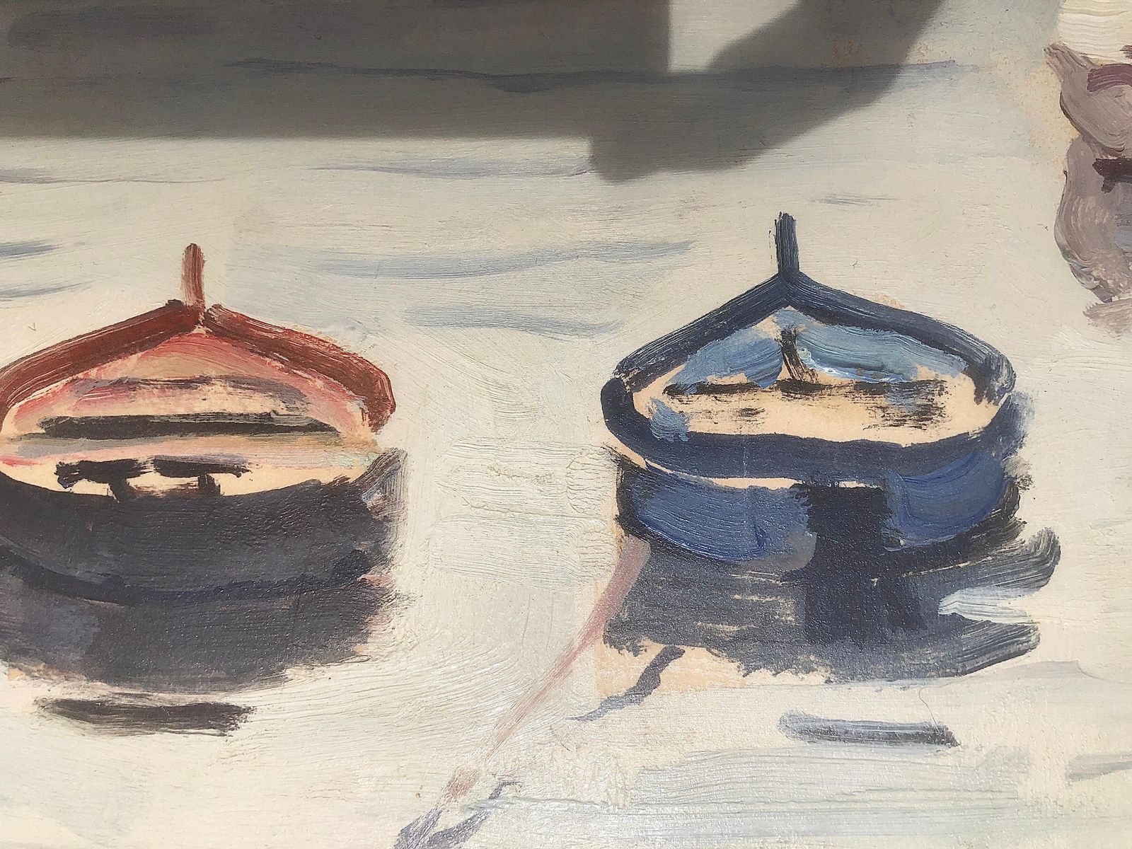 Rafael Duran Benet Mediterranean Harbor Fishing Boats Post Impressionist Coastal Seascape Oil Spain C.1990 photo 1000.0