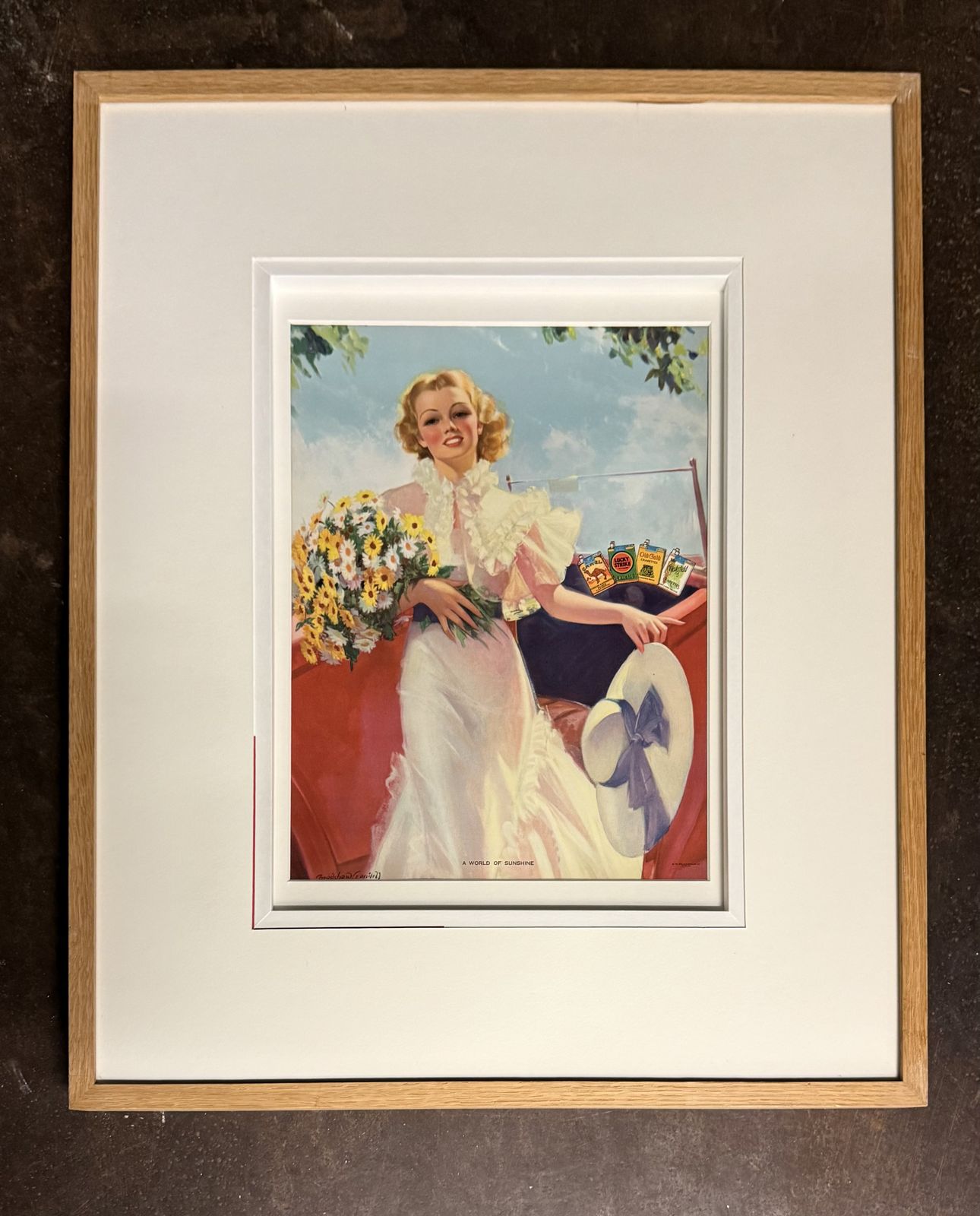 photo vinterior 1930s American Lucky Strike Advertising Art Print After Bradshaw Crandell, 'A World Of Sunshine'.