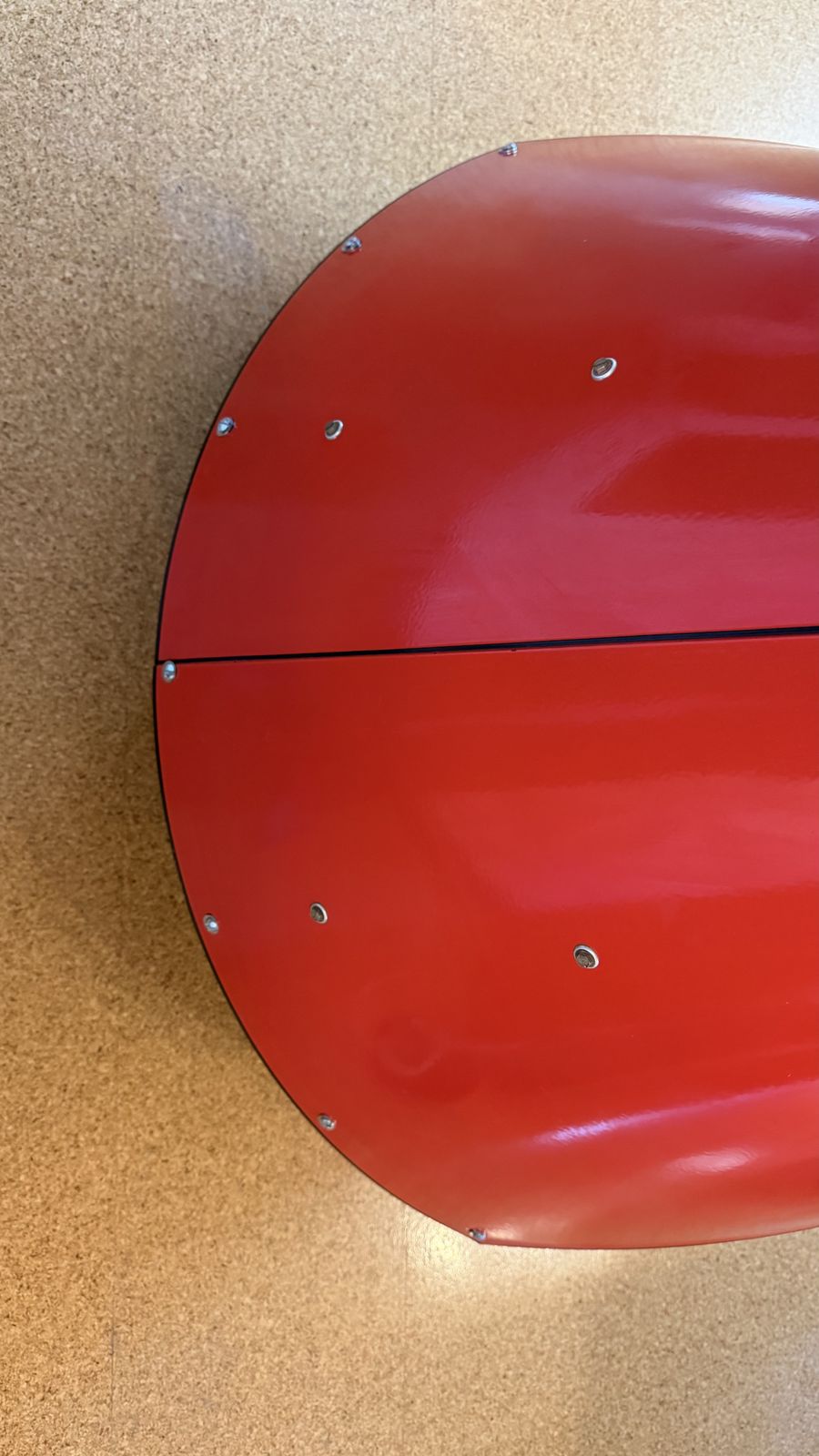 photo furniture Mid Century Vintage Preway Mfg Cone Fireplace Red Enamel & Steel.